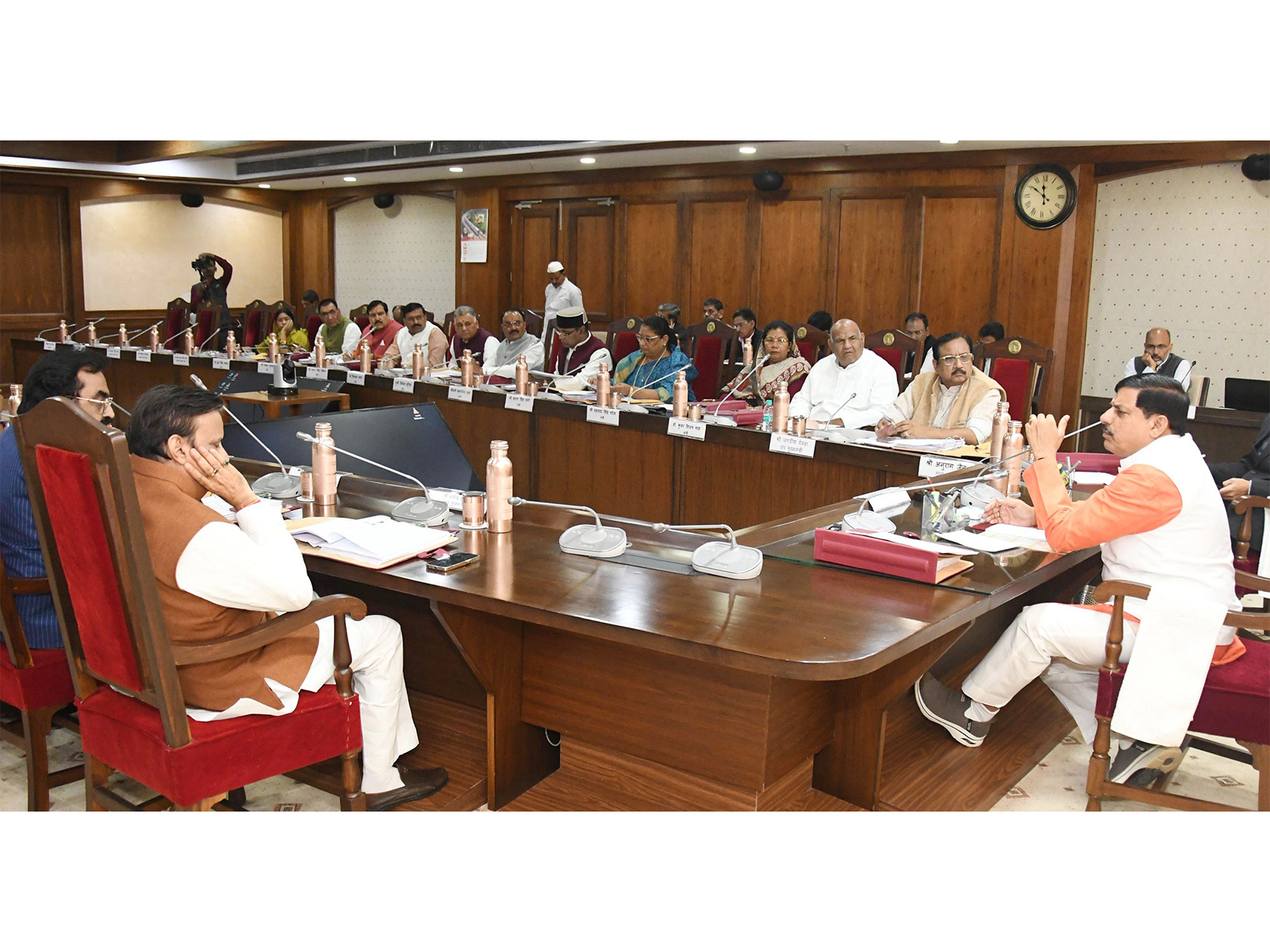 MP CM Mohan Yadav chairing cabinet meeting (Photo/ DPR) MP CM Mohan Yadav chairing cabinet meeting (Photo/ DPR)