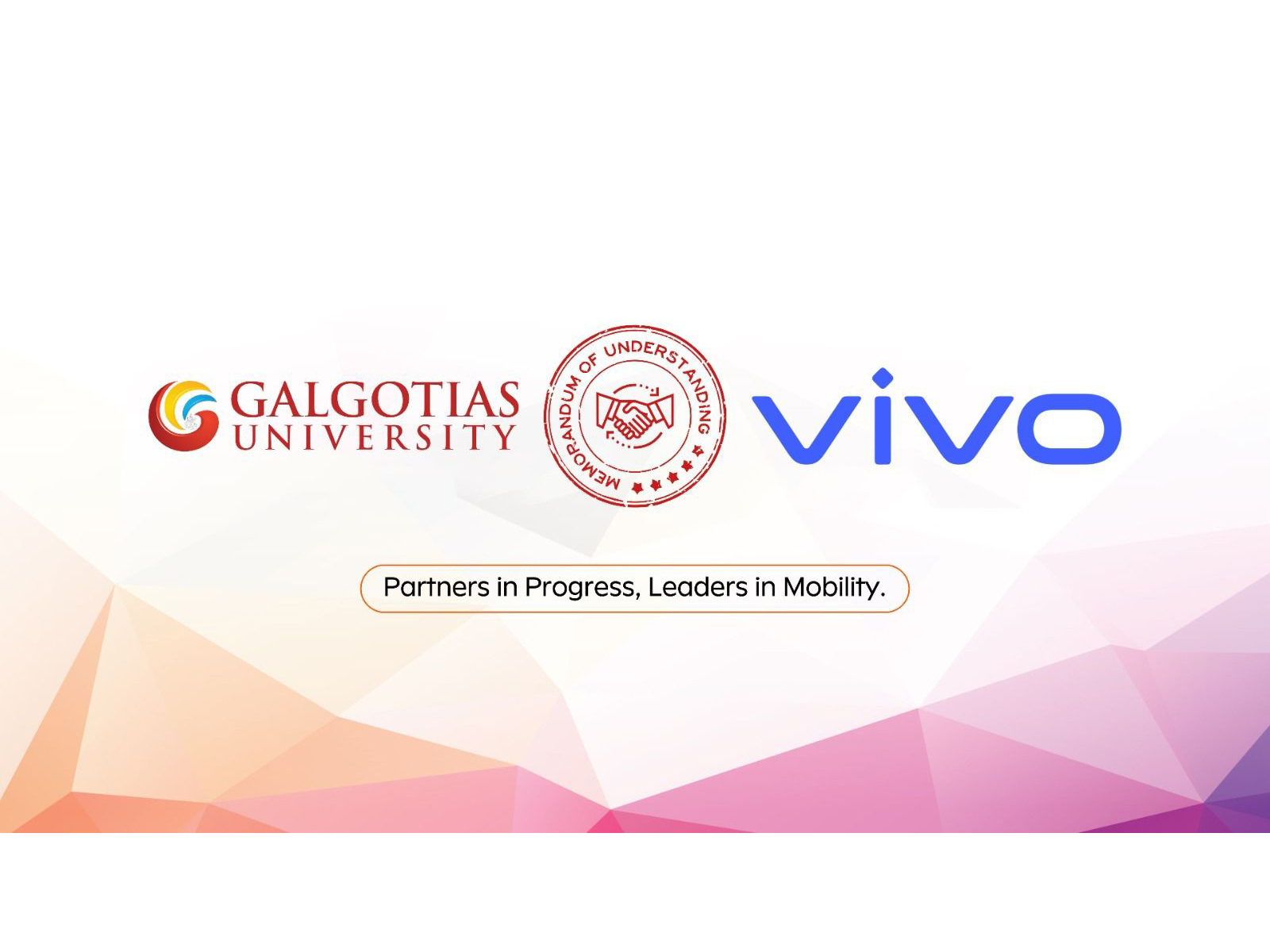Galgotias University partners with Vivo Mobiles through a strategic MoU to strengthen experiential learning, innovation, and industry-ready skills for students Galgotias University partners with Vivo Mobiles through a strategic MoU to strengthen experiential learning, innovation, and industry-ready skills for students