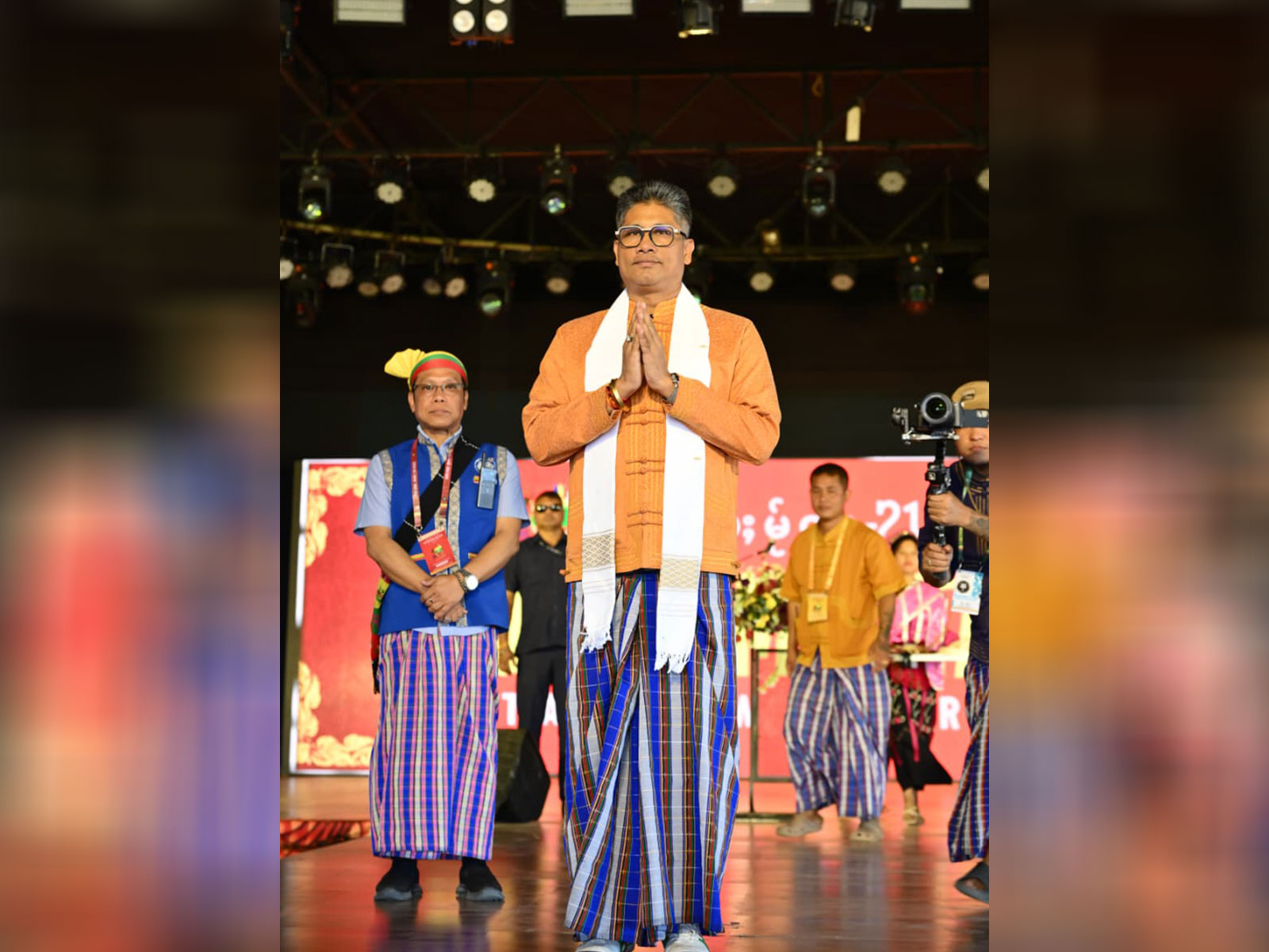 Pijush Hazarika attends ‘Poi Pee Mau Tai’ festival in Namsai, Arunachal Pradesh (Photo/ANI)