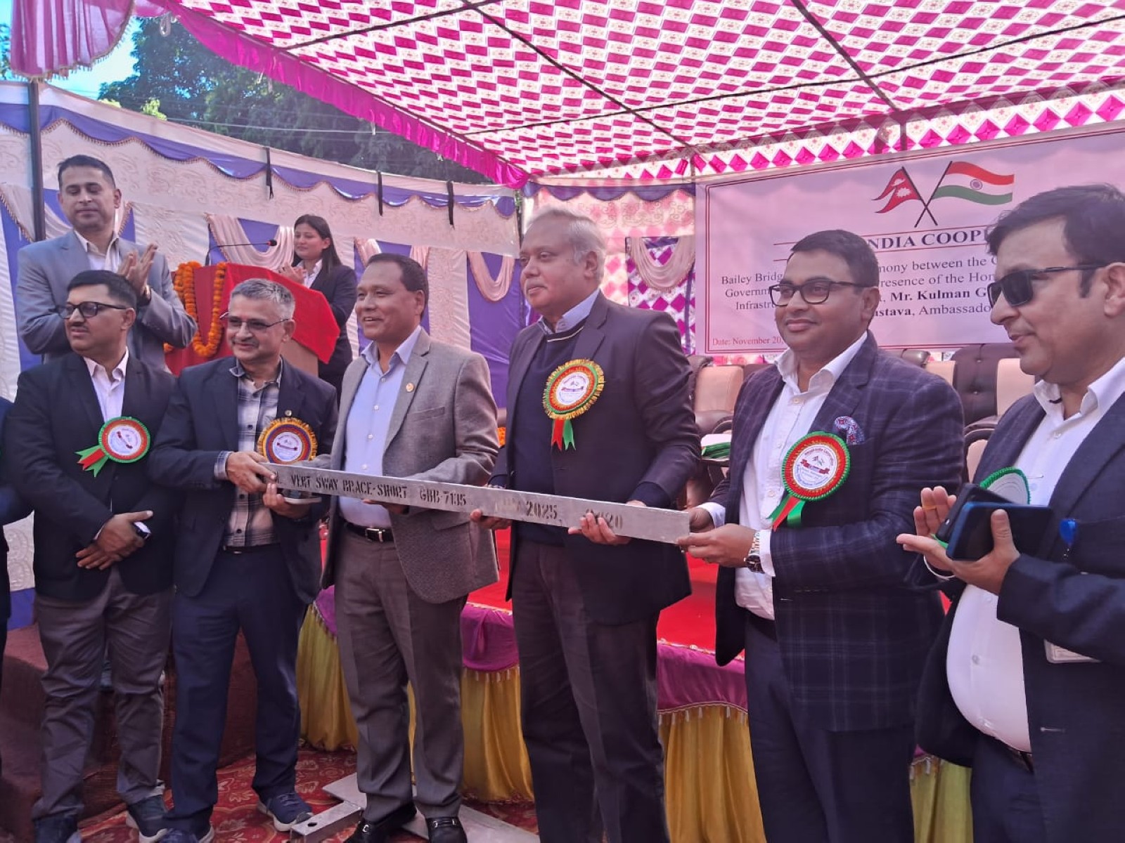 India hands over a 70-meter modular bridge and launching tools to Nepal in Hetauda, bolstering post-disaster connectivity (Photo/Embassy of India in Kathmandu)