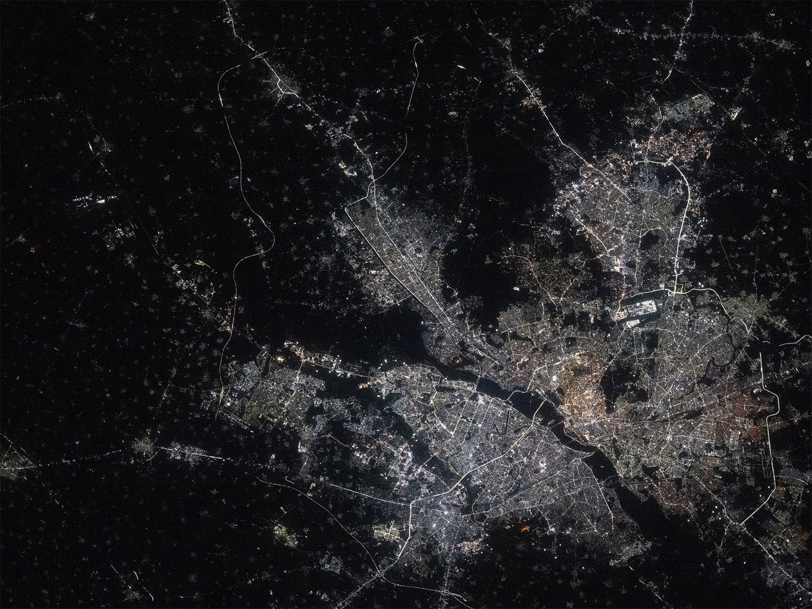 A view of Delhi illuminated at night, photographed from the International Space Station. (Photo: X/@Space_Station)
