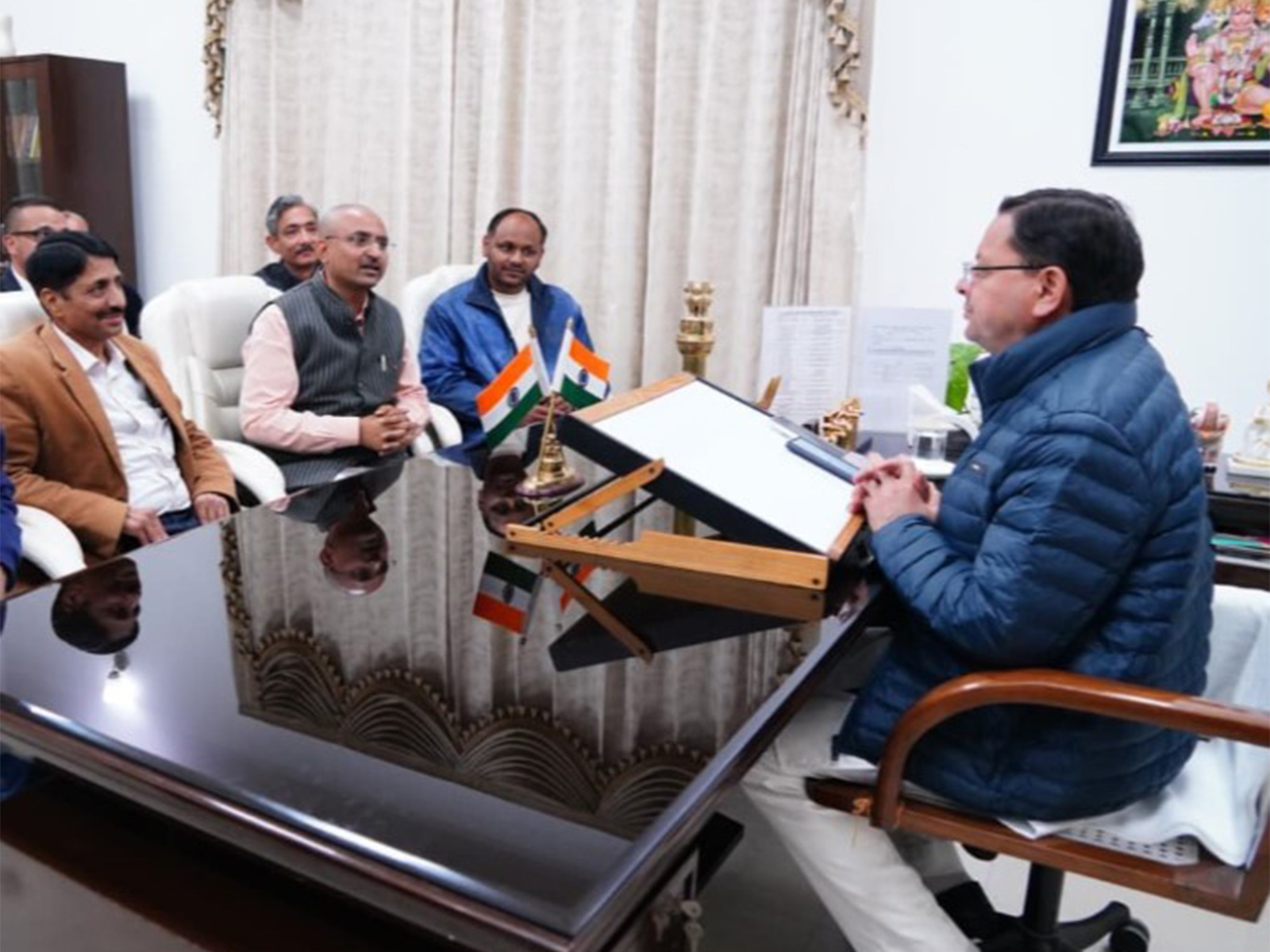 Delegation from the SIDCUL Entrepreneur Welfare Society met Uttarakhand CM (Photo/ANI) Delegation from the SIDCUL Entrepreneur Welfare Society met Uttarakhand CM (Photo/ANI)