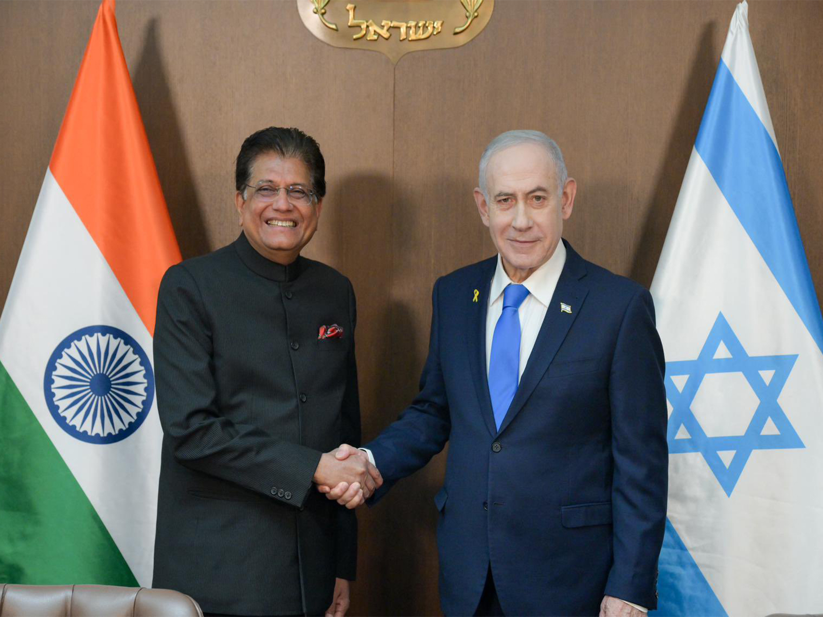 Union Minister Piyush Goyal with Israeli PM Benjamin Netanyahu (Photo/@PiyushGoyal/X) Union Minister Piyush Goyal with Israeli PM Benjamin Netanyahu (Photo/@PiyushGoyal/X)