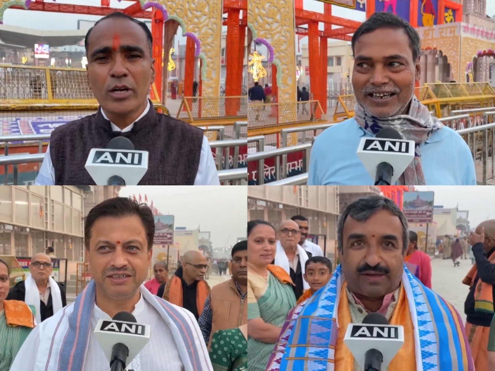 Devotees reach Shri Ram Janmabhoomi Temple ahead of the 'Dhwajarohan'. (Photo/ANI)