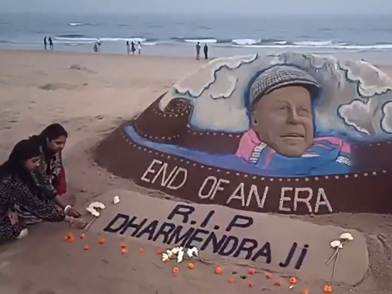 Sand Art by Sudarshan Pattnaik (Photo: ANI)