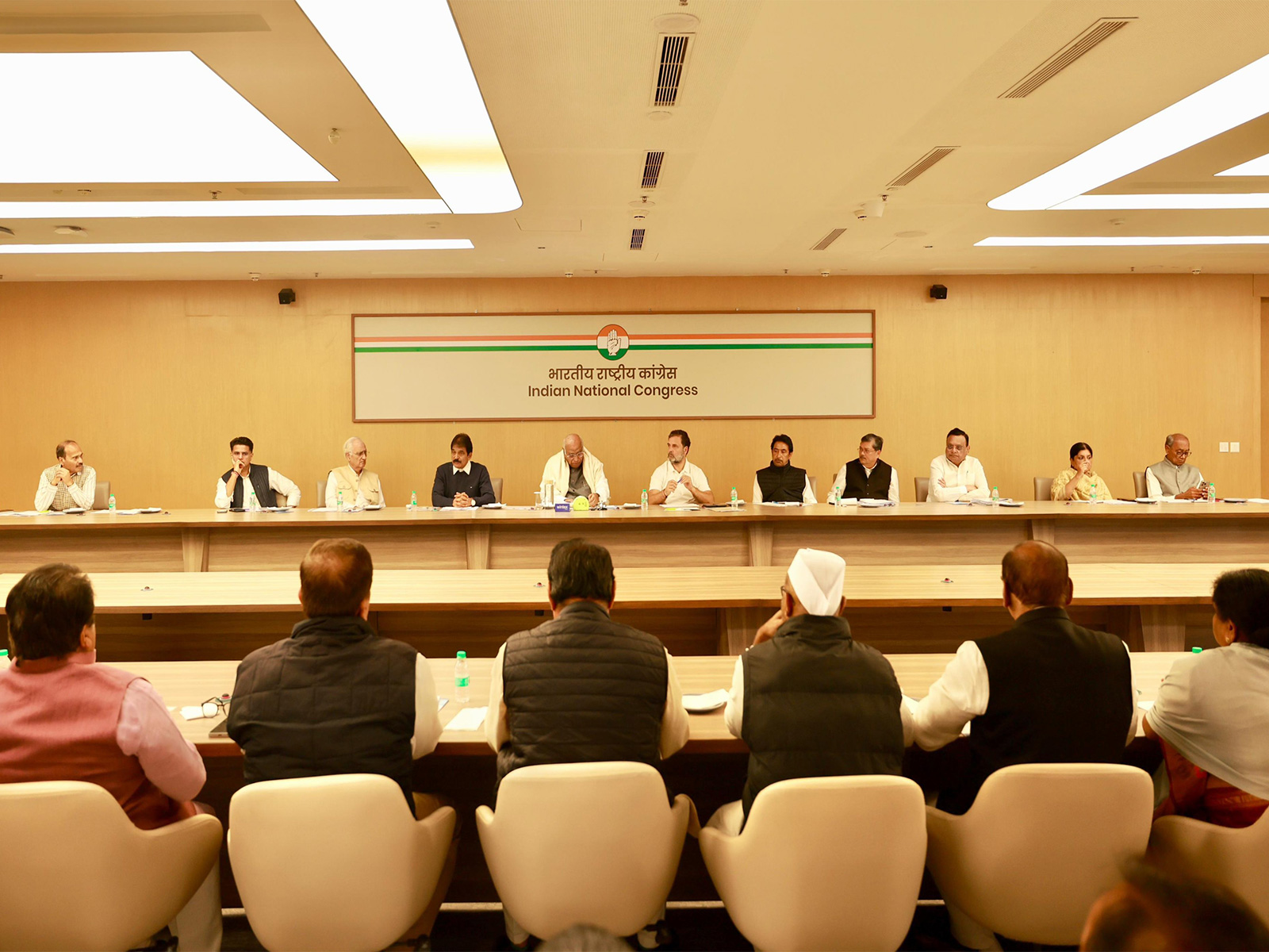 Congress leaders Mallikarjun Kharge, Rahul Gandhi and K C Venugopal (Photo/Xkcvenugopalmp) Congress leaders Mallikarjun Kharge, Rahul Gandhi and K C Venugopal (Photo/Xkcvenugopalmp)