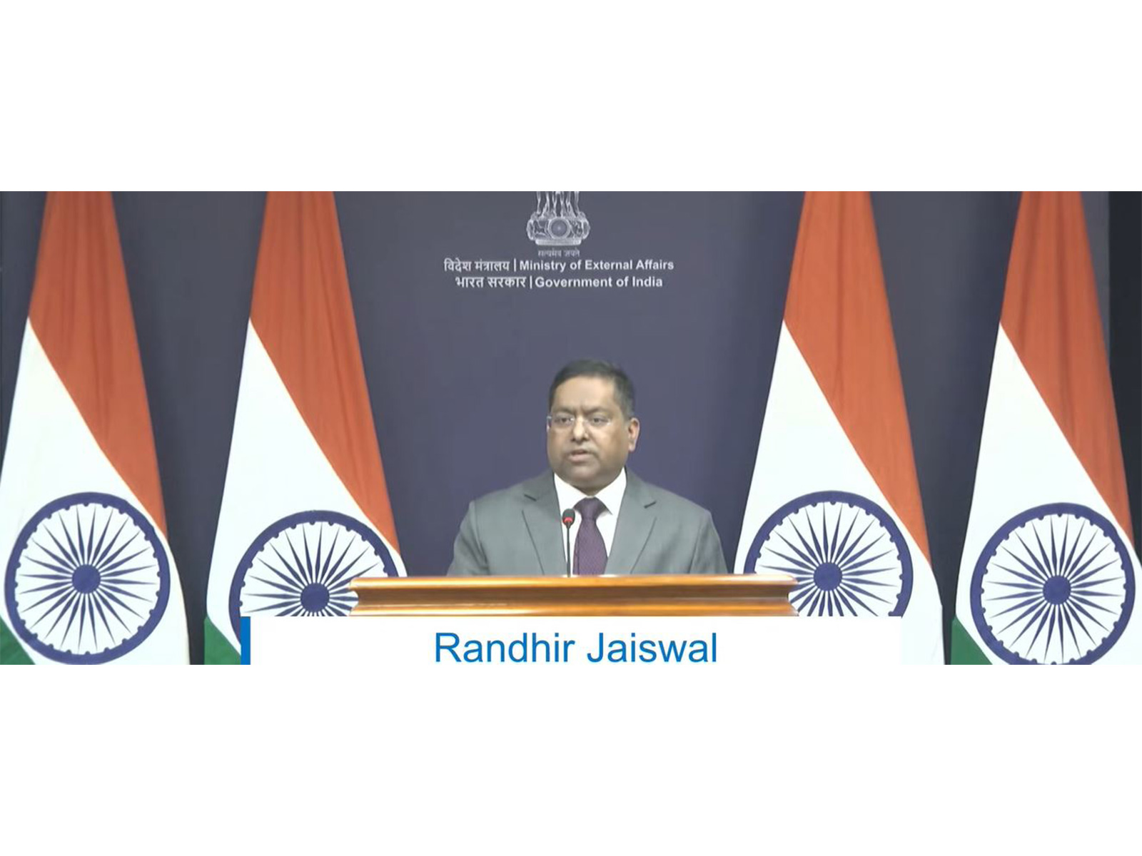 MEA Spokesperson Randhir Jaiswal (Photo: YouTube/MEA) MEA Spokesperson Randhir Jaiswal (Photo: YouTube/MEA)