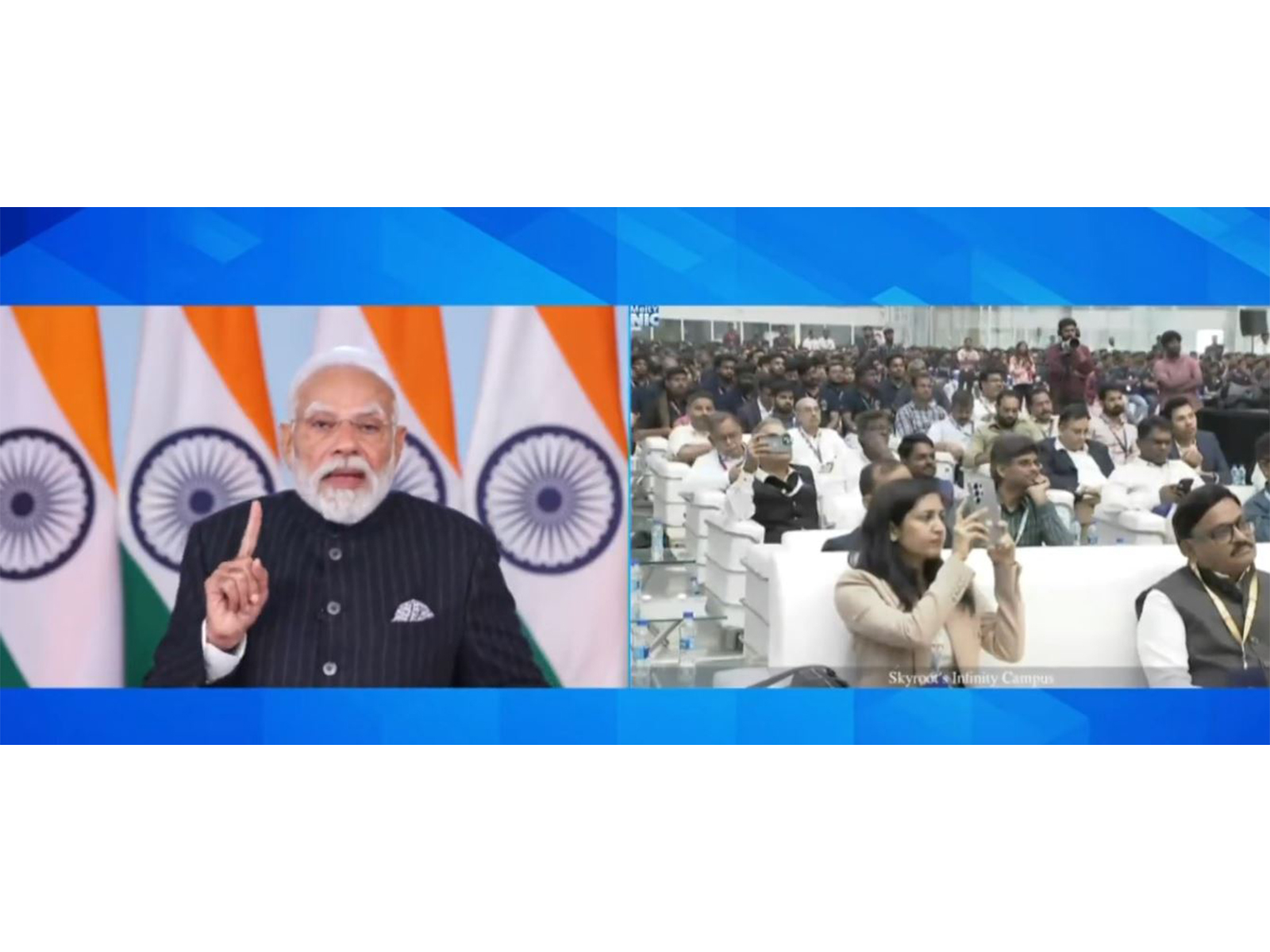 PM Narendra Modi at the inauguration ceremony of Skyroot's Infinity Campus (Photo/@narendramodi)