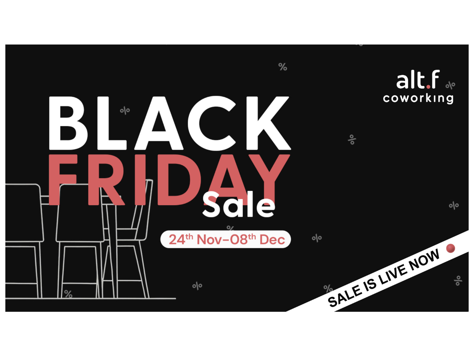 alt.f coworking Launches Exclusive Black Friday 2025 Sale Across Noida, Gurgaon, and Virtual Offices alt.f coworking Launches Exclusive Black Friday 2025 Sale Across Noida, Gurgaon, and Virtual Offices