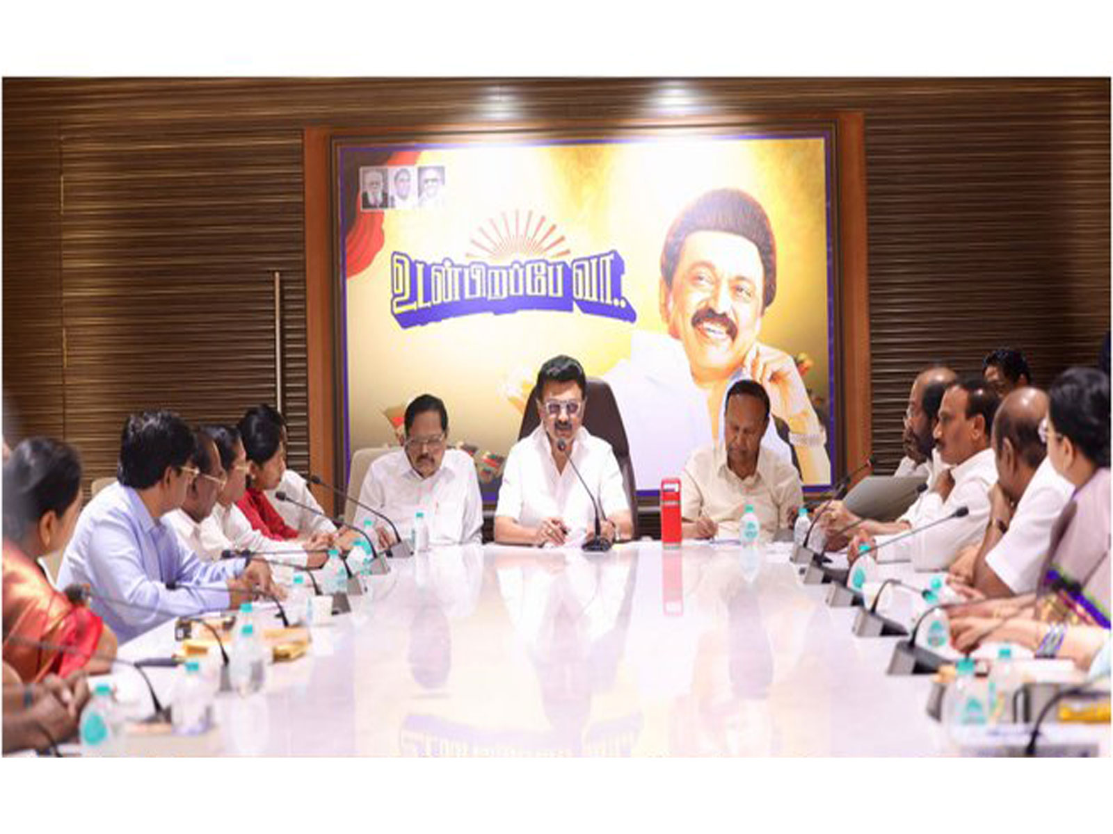 Tamil Nadu CM MK Stalin during meeting with DMK MPs (Photo: MK Stalin/X)