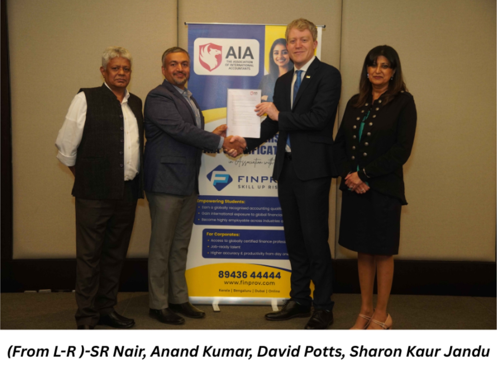 UK-based Association of International Accountants (AIA) Announces Strategic Partnership with India’s Finprov Learning