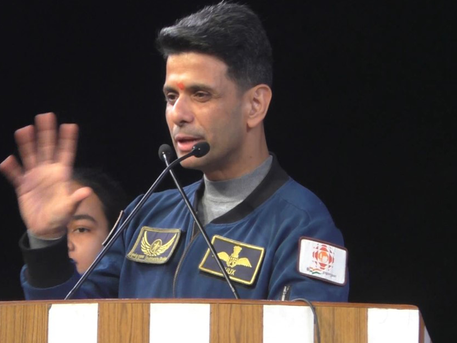 Shubhanshu Shukla in Sant Fidelis Senior Secondary School, Aligarh (Photo/ANI)