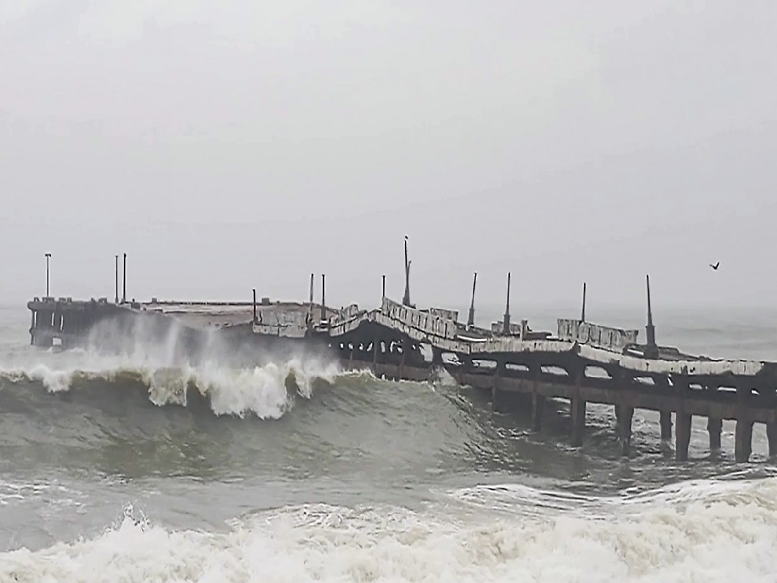 A bridge collapse due to strong winds and high tides triggered by Cyclone Ditwah in Puducherry (File Photo/ANI) A bridge collapse due to strong winds and high tides triggered by Cyclone Ditwah in Puducherry (File Photo/ANI)