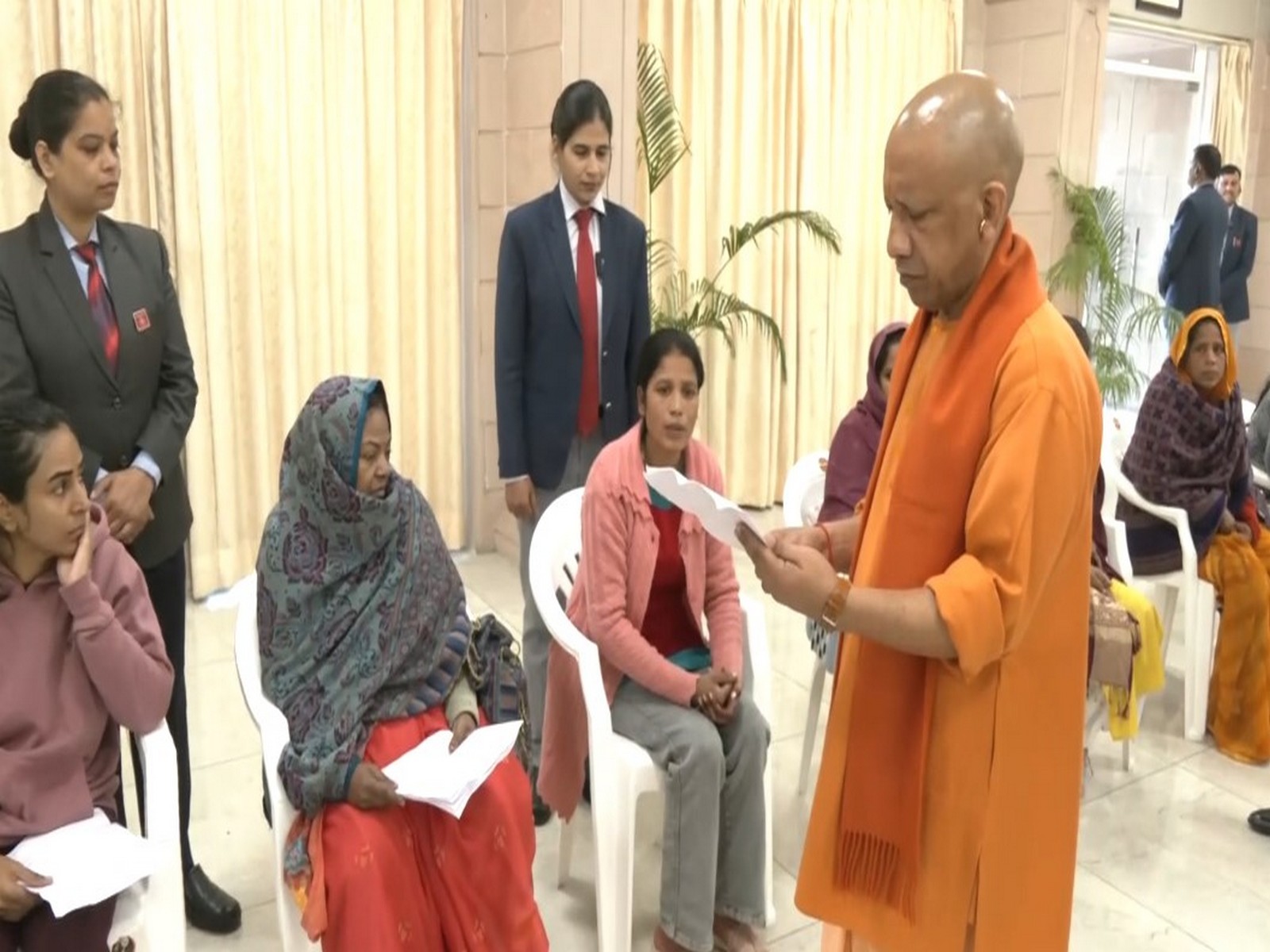 UP CM Yogi Adityanath at Lucknow 'Janta Darshan' (Photo/ANI) UP CM Yogi Adityanath at Lucknow 'Janta Darshan' (Photo/ANI)