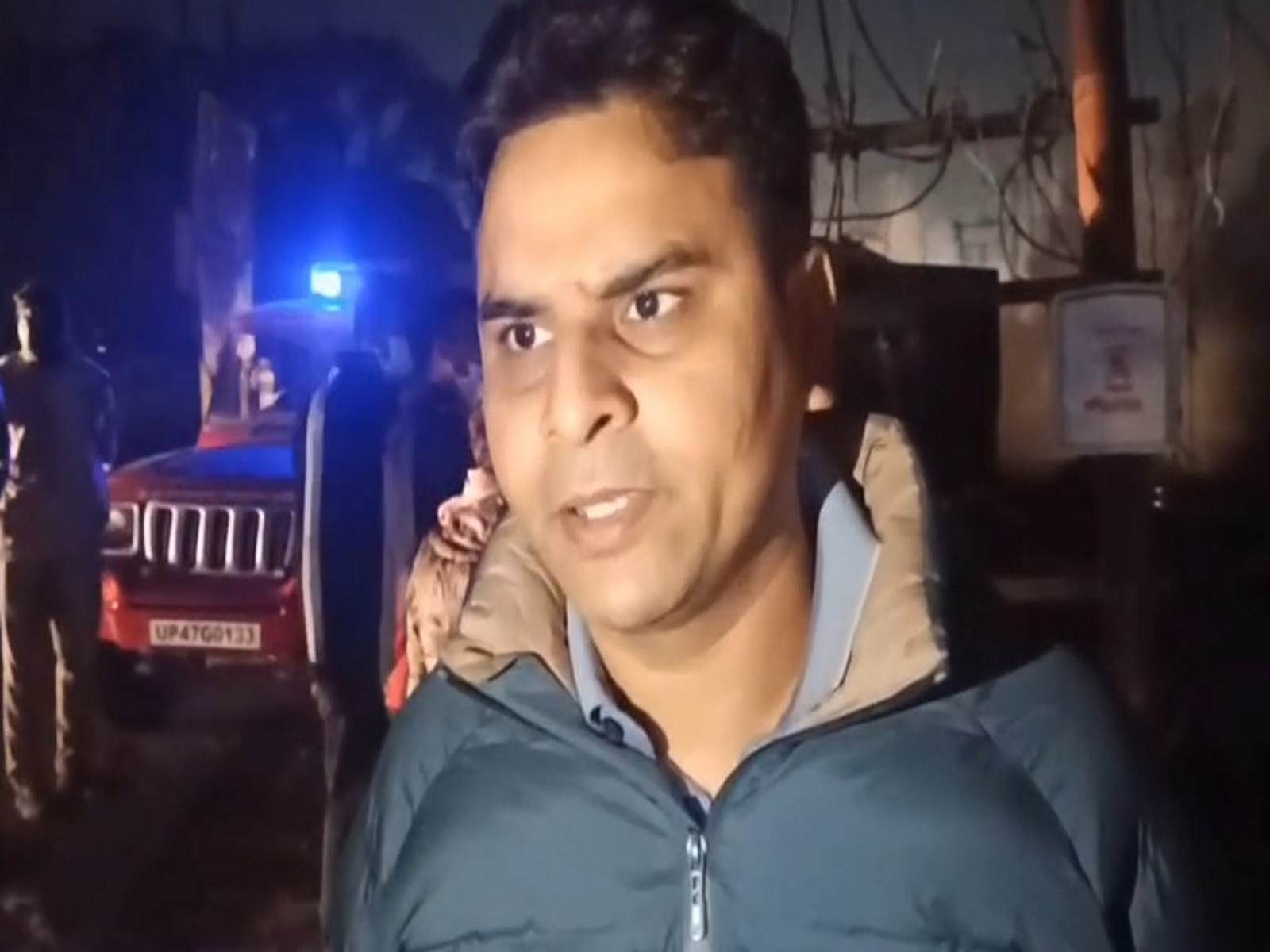 SP Balrampur, Vikas Kumar at fire site (Photo/ANI)