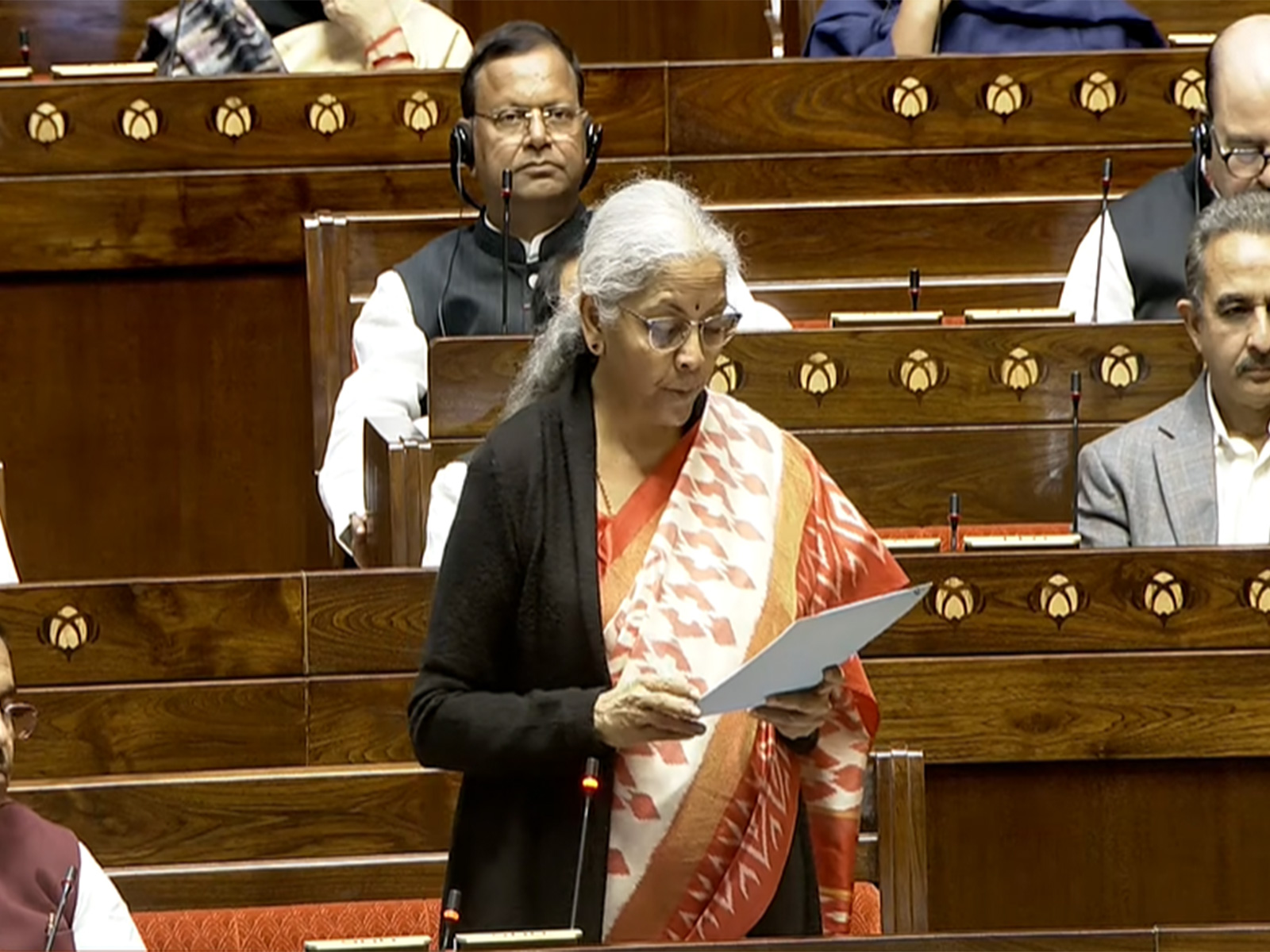 Finance Minister Nirmala Sitharaman in Rajya Sabha (Image: Sansad TV) Finance Minister Nirmala Sitharaman in Rajya Sabha (Image: Sansad TV)