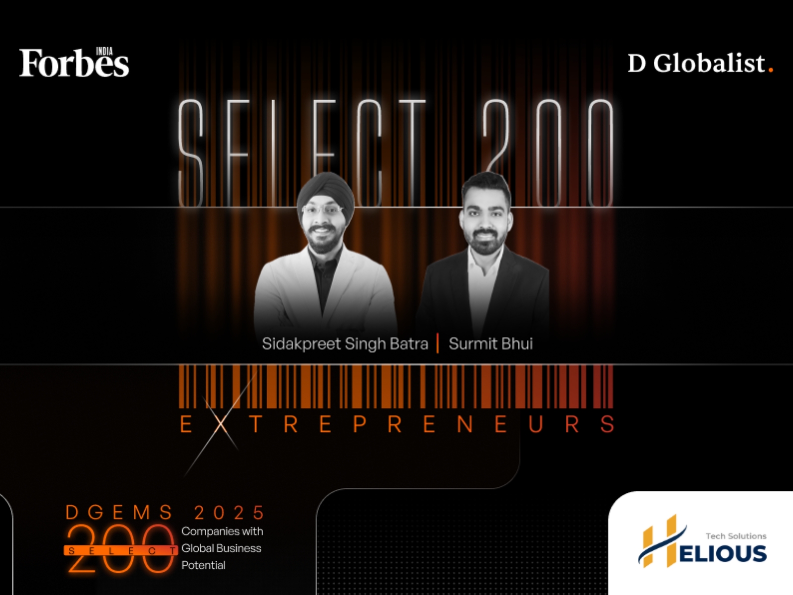 Helious Tech Solutions Listed in Forbes India DGEMS 2025 Select 200 for Industrial AI & Automation