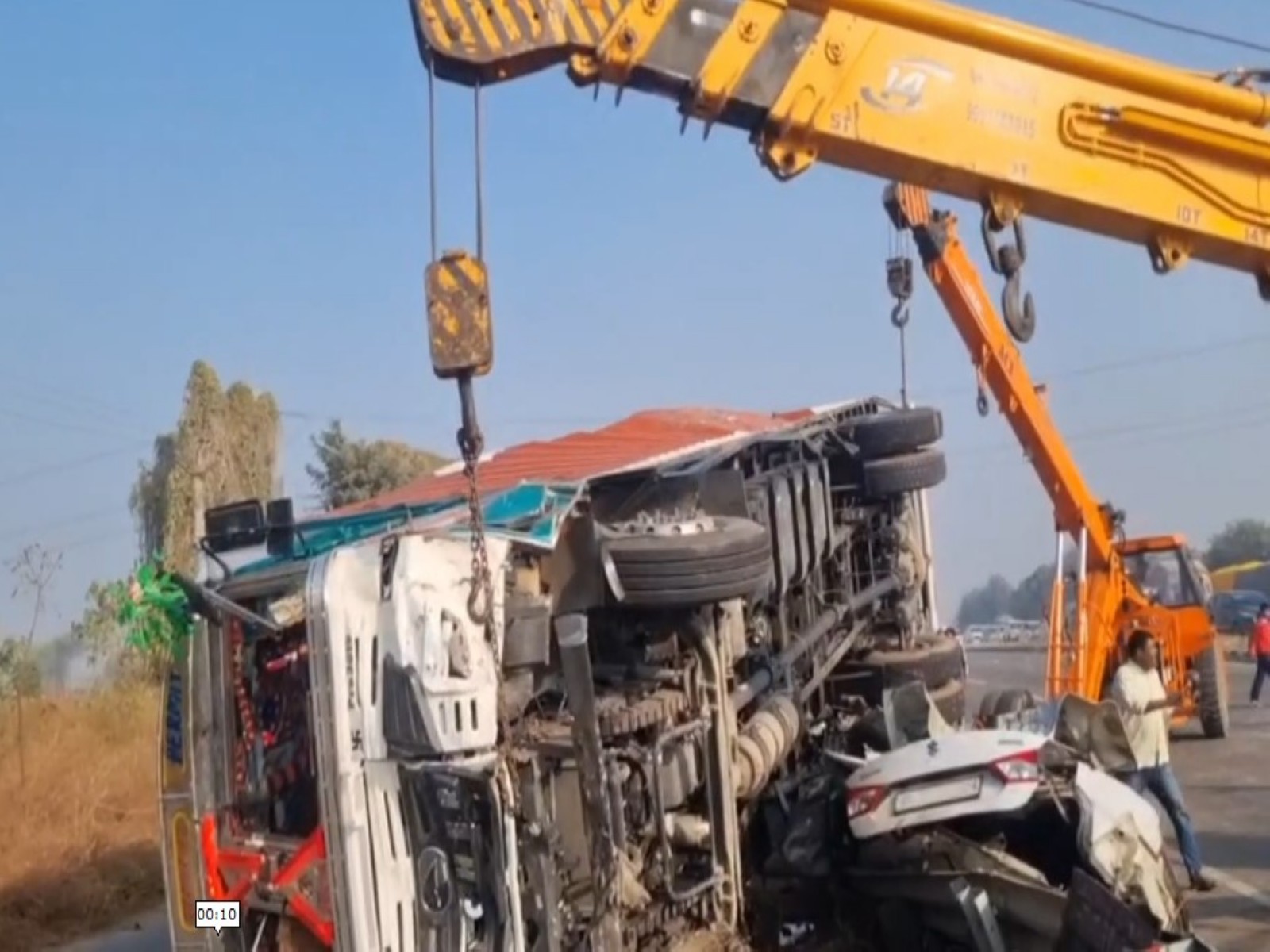 Road accident in Karnal, Haryana. (Photo/ANI)