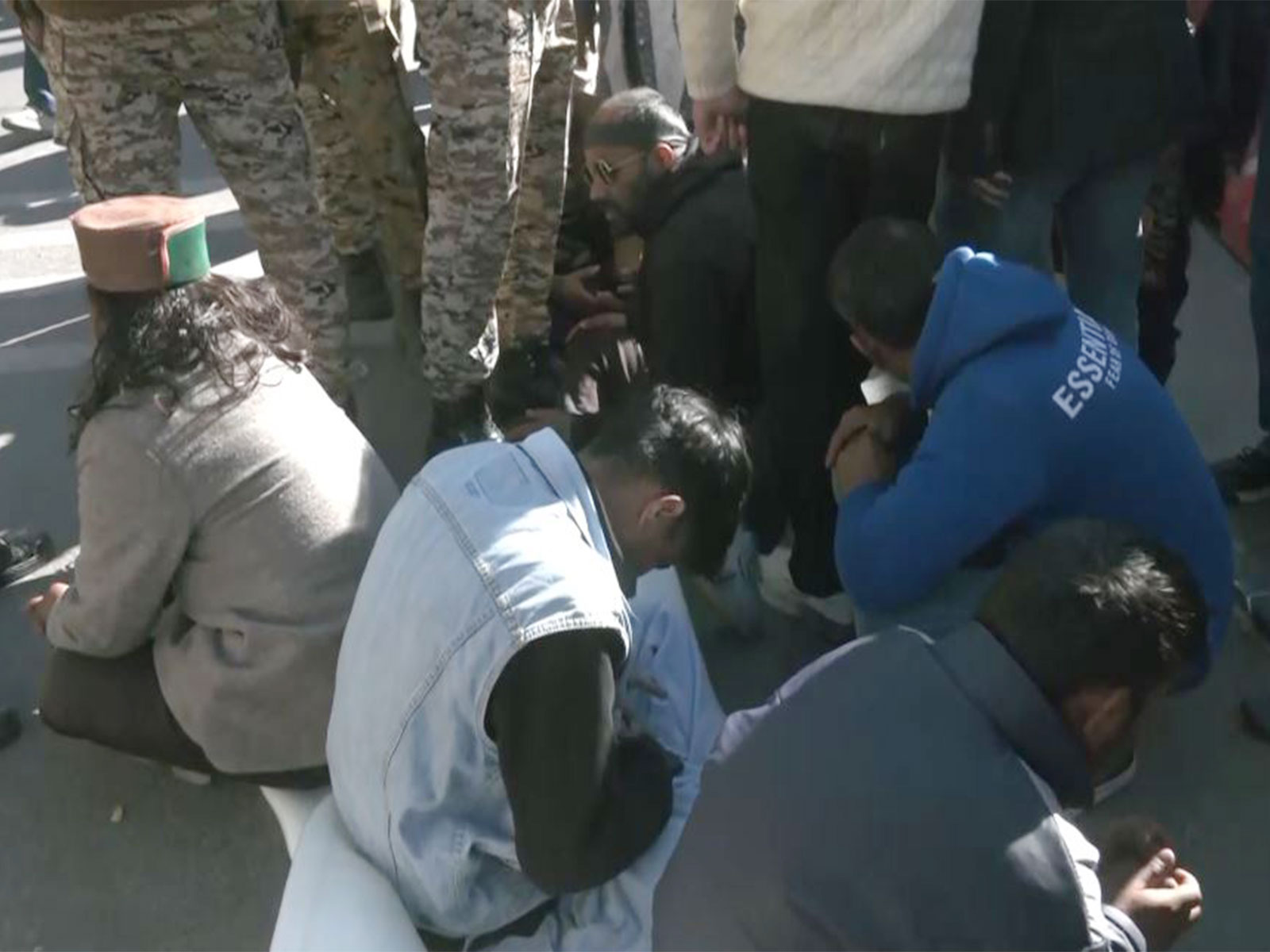 Blind persons of Himachal Pradesh staged a protest in Shimla on Wednesday (Photo/ANI)