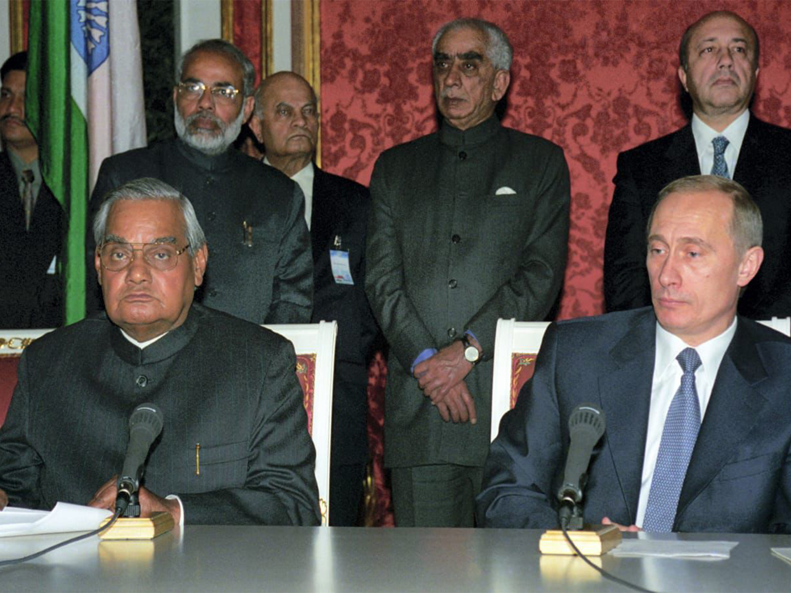 Photos from Moscow from 2001, when the then Gujarat CM Modi had accompanied the then PM Atal Bihari Vajpayee (File Photos) Photos from Moscow from 2001, when the then Gujarat CM Modi had accompanied the then PM Atal Bihari Vajpayee (File Photos)