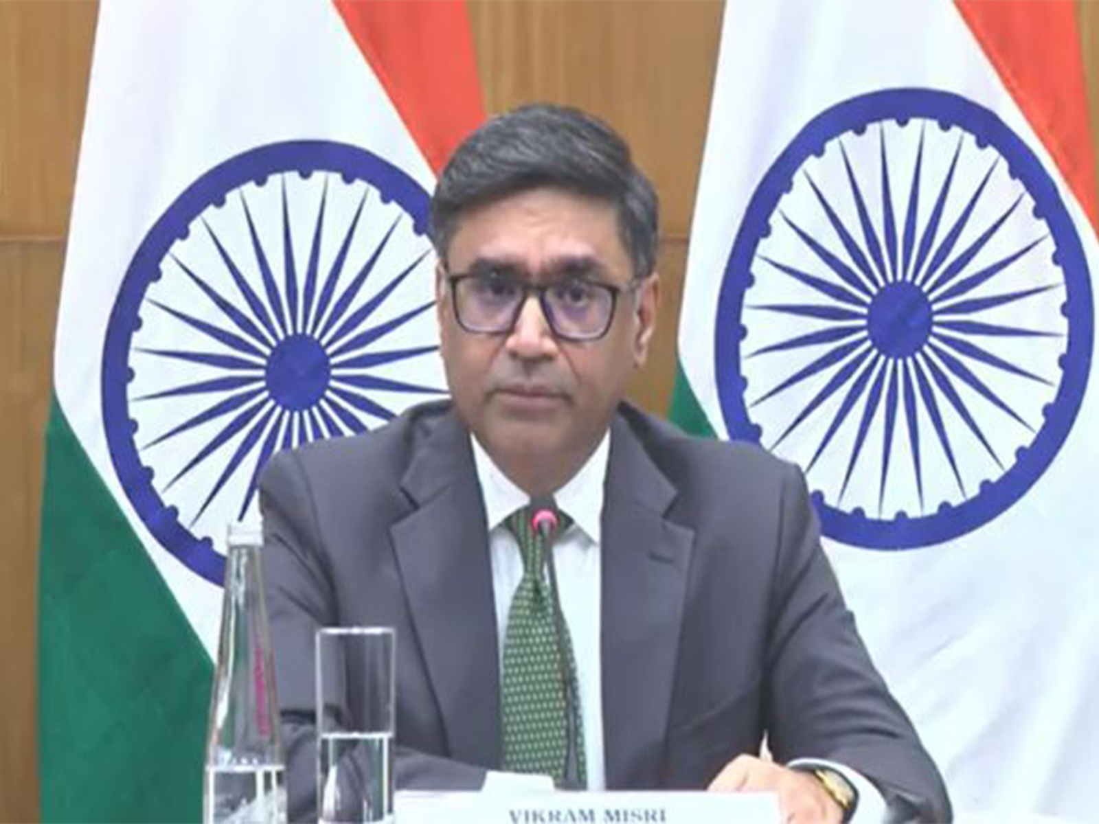 MEA  Foreign Secretary Vikram Misri while adressing the Special briefing on the state visit of Russian President Vladimir Putin (Photo/ANI)