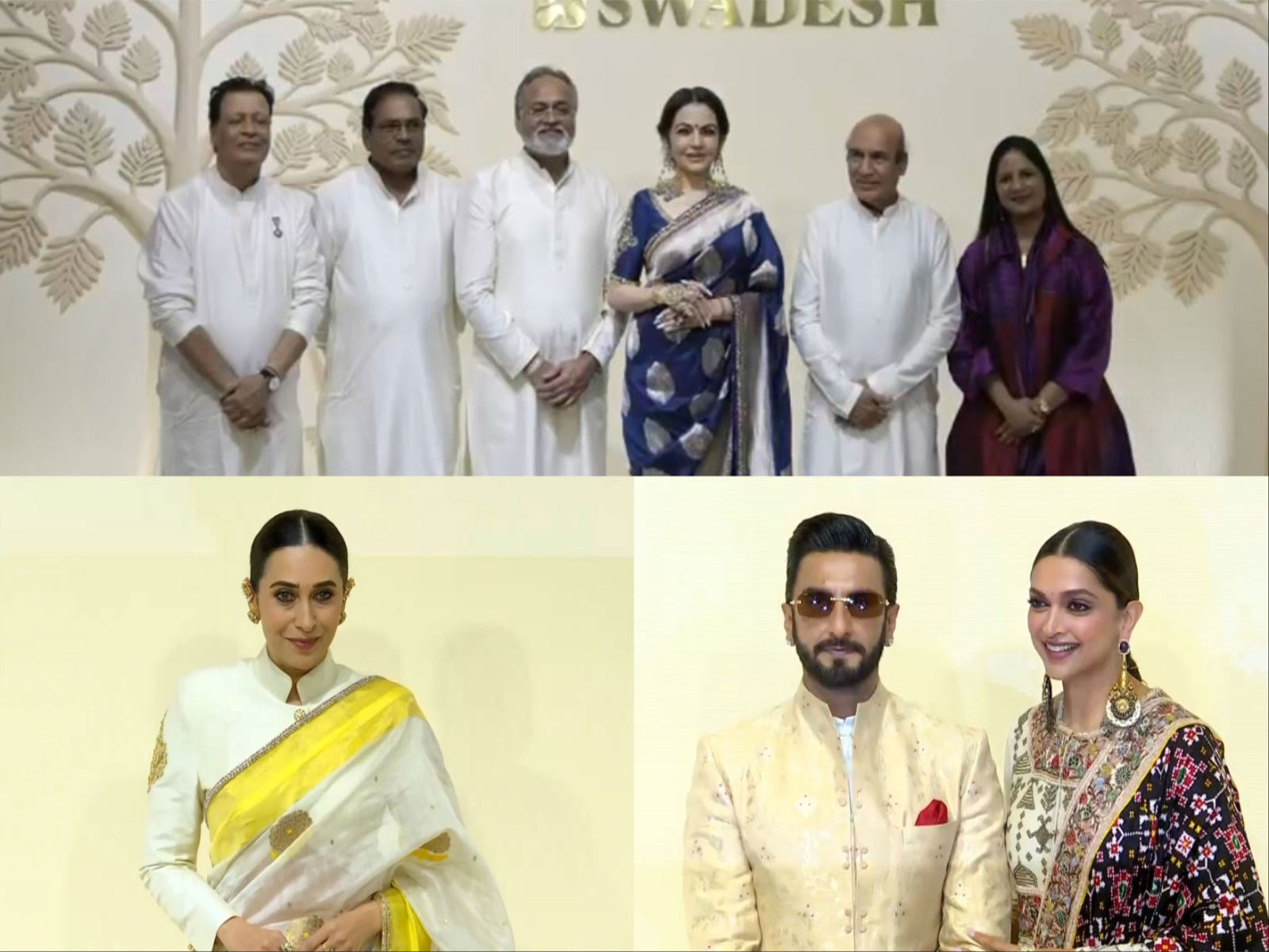 Nita Ambani with artisans, Deepika and Ranveer, Karisma Kapoor (Photo/ANI) Nita Ambani with artisans, Deepika and Ranveer, Karisma Kapoor (Photo/ANI)