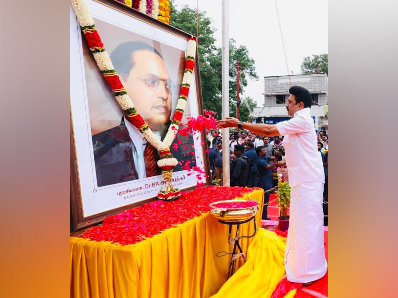 Tamil Nadu CM MK Stalin pays tributes to Babasaheb Ambedkar (Photo/@mkstalin) Tamil Nadu CM MK Stalin pays tributes to Babasaheb Ambedkar (Photo/@mkstalin)