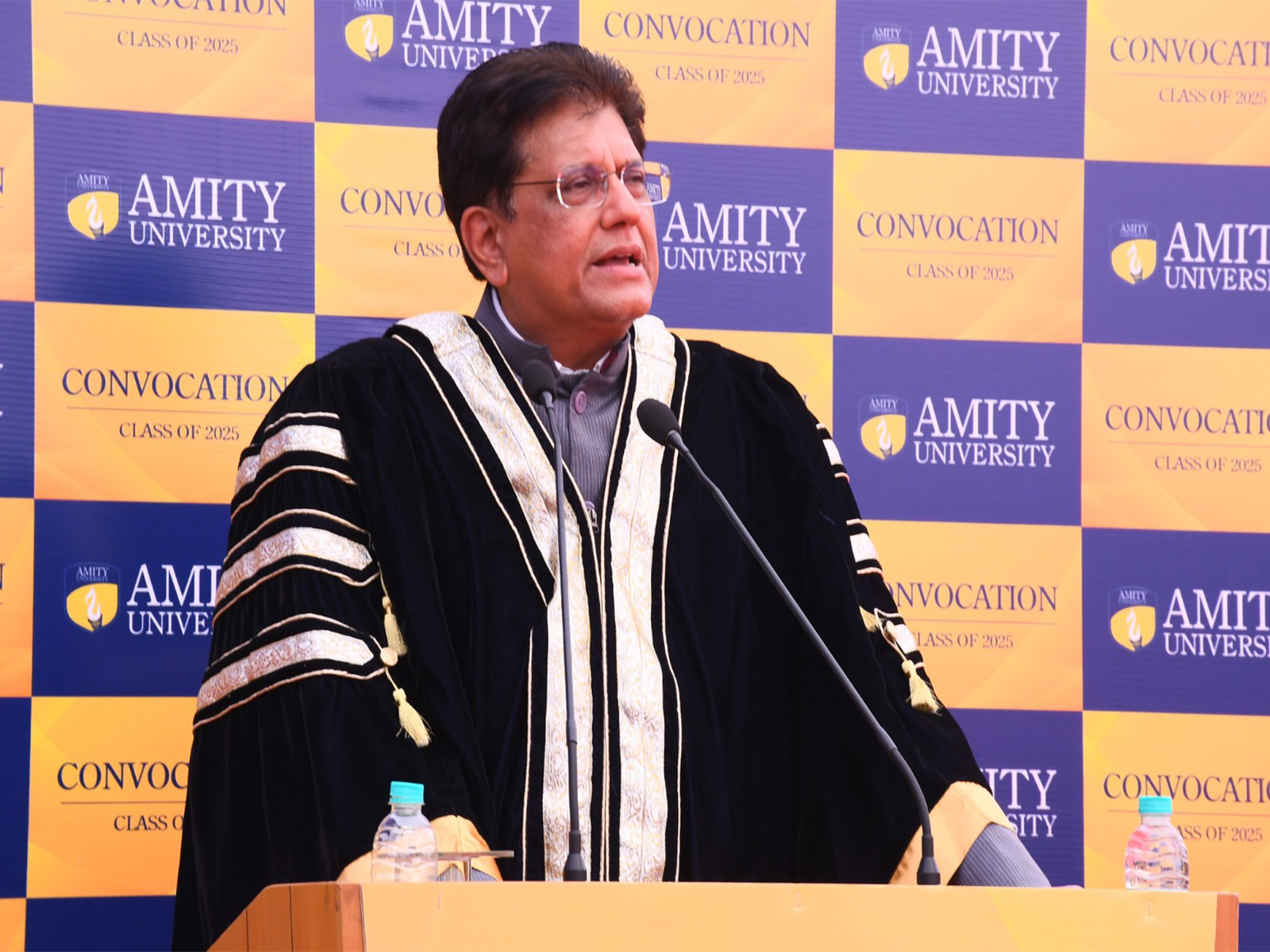 Union Minister of Commerce & Industry, Piyush Goyal addressing the gathering at Amity University during Convocation 2025 (Photo/Amity University) Union Minister of Commerce & Industry, Piyush Goyal addressing the gathering at Amity University during Convocation 2025 (Photo/Amity University)