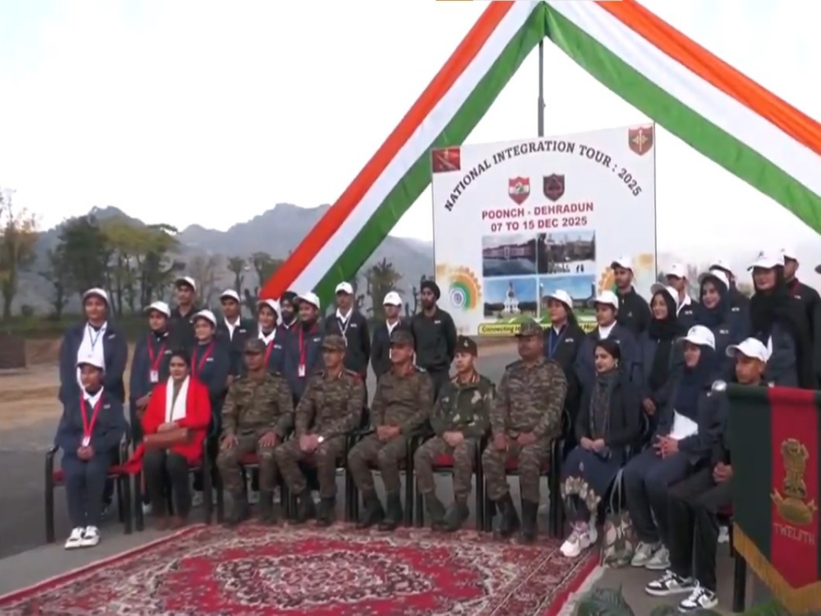 Students of Poonch Brigade flagged off for National Integration Tour to Dehradun (Photo/ANI)
