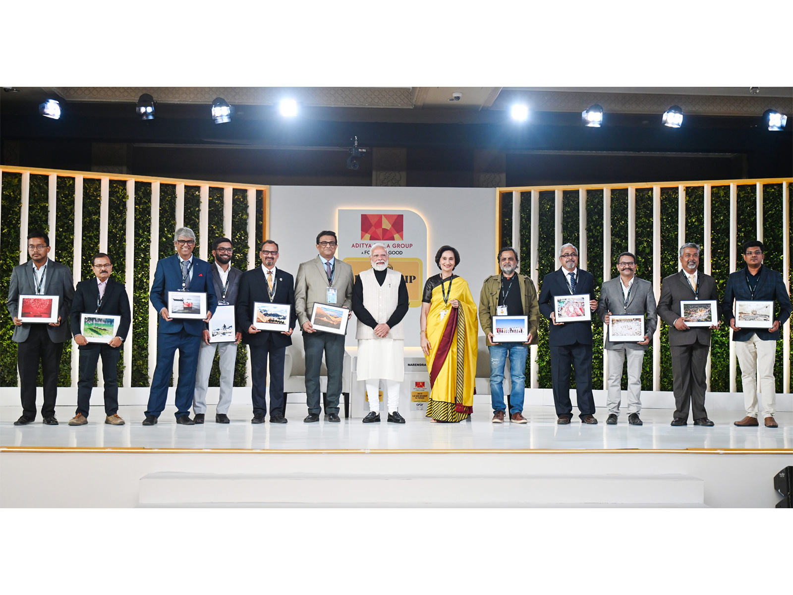 PM Modi felicitates top 12 winners of HT’s ‘My Country, My Lens’ contest as it concludes centenary celebrations (Photo/HT Leadership Summit)