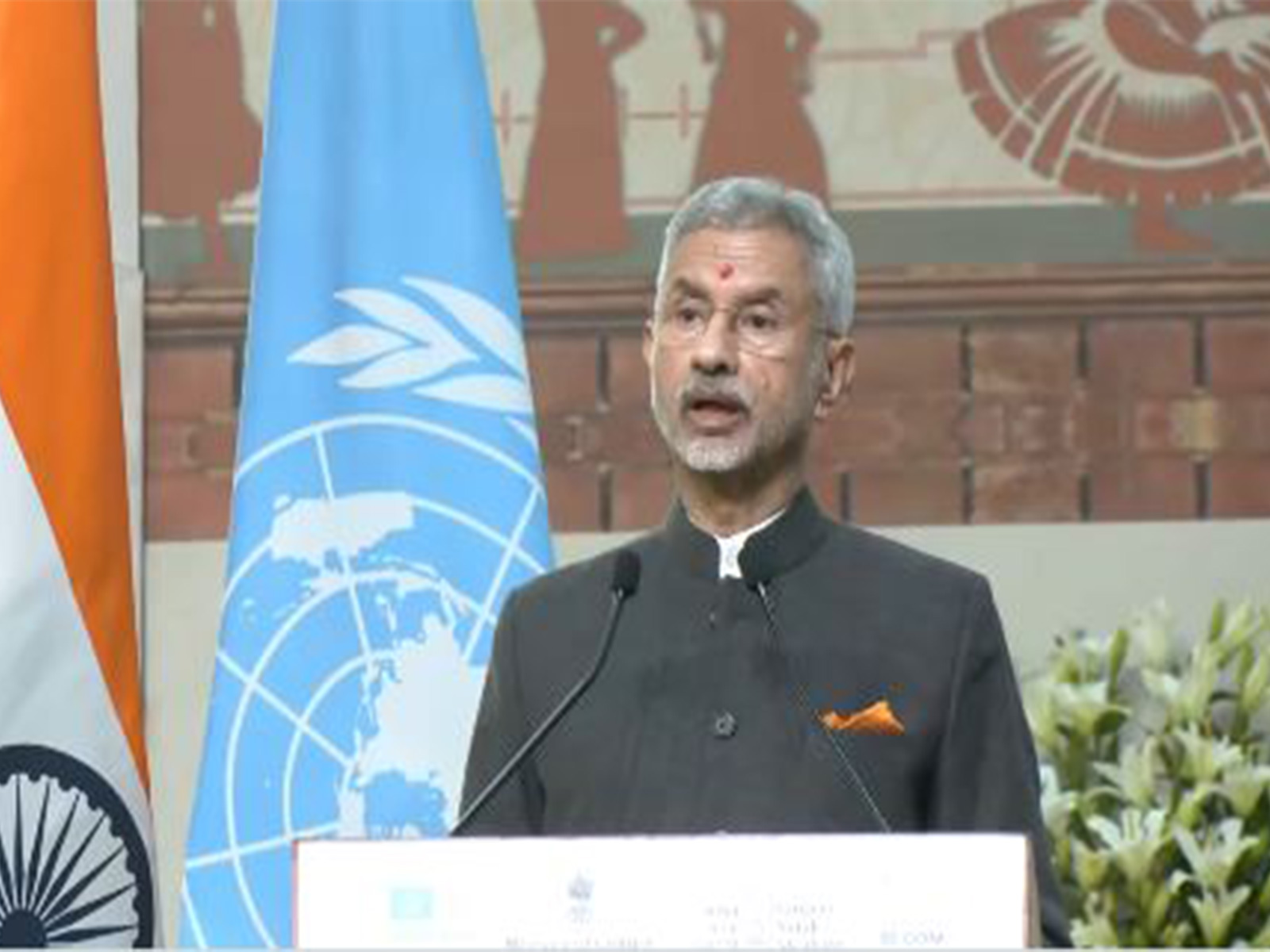 External Affairs Minister S Jaishankar delivers remarks at the opening of the 20th UNESCO Intangible Cultural Heritage session at the Red Fort in New Delhi. (Photo: X/@DrSJaishankar)