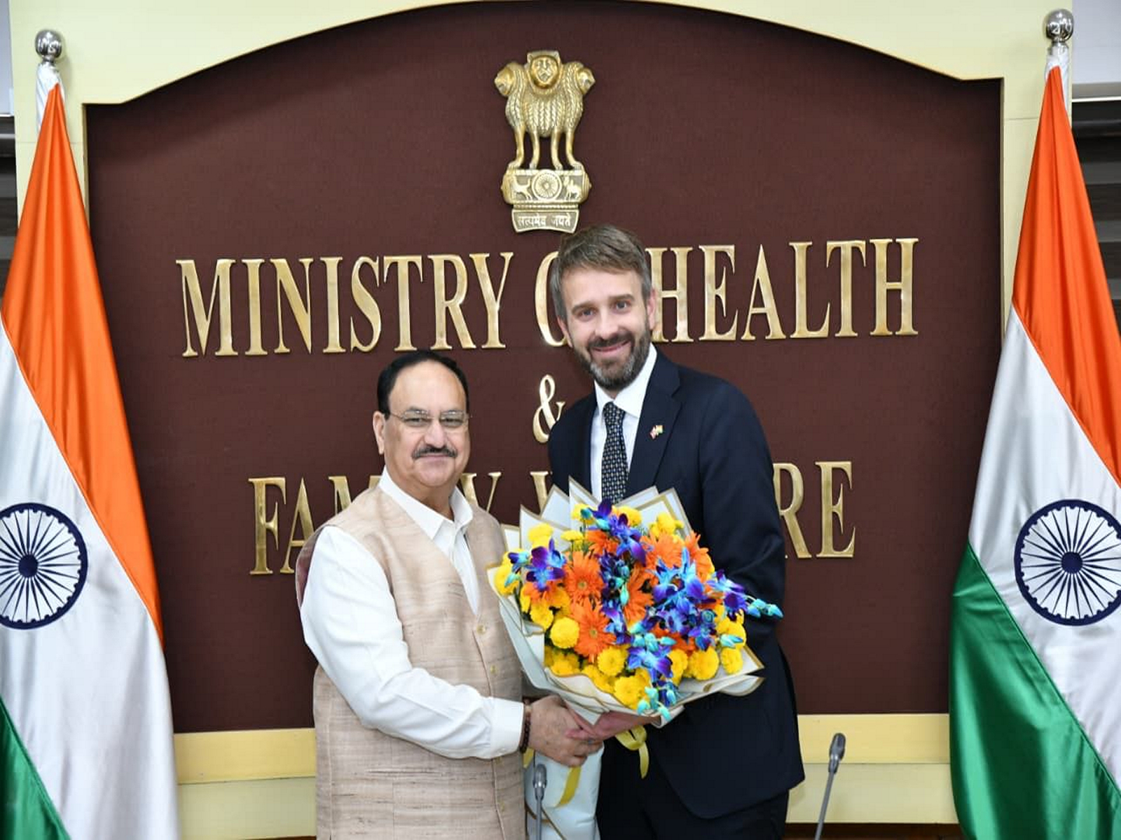 Union Minister JP Nadda with Jan Christian Vestre, Health Minister of Norway (Photo/ X@JPNadda) Union Minister JP Nadda with Jan Christian Vestre, Health Minister of Norway (Photo/ X@JPNadda)