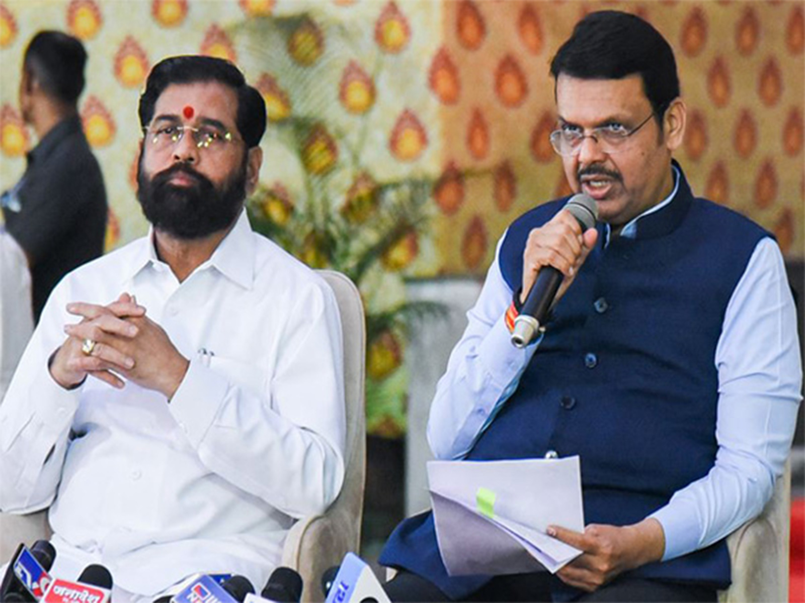 Maharashtra Chief Minister Devendra Fadnavis, Deputy Chief Minister Eknath Shinde (File Photo/ANI)