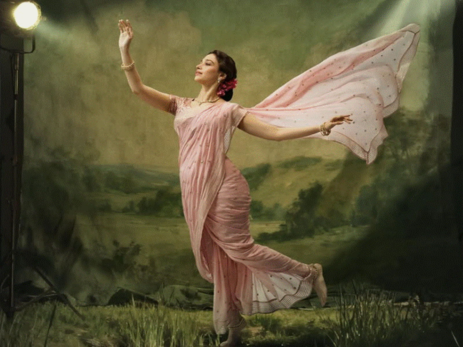 Tamannaah Bhatia in V. Shantaram biopic (Image source: Instagram/ @rajkamalenterttainment) Tamannaah Bhatia in V. Shantaram biopic (Image source: Instagram/ @rajkamalenterttainment)