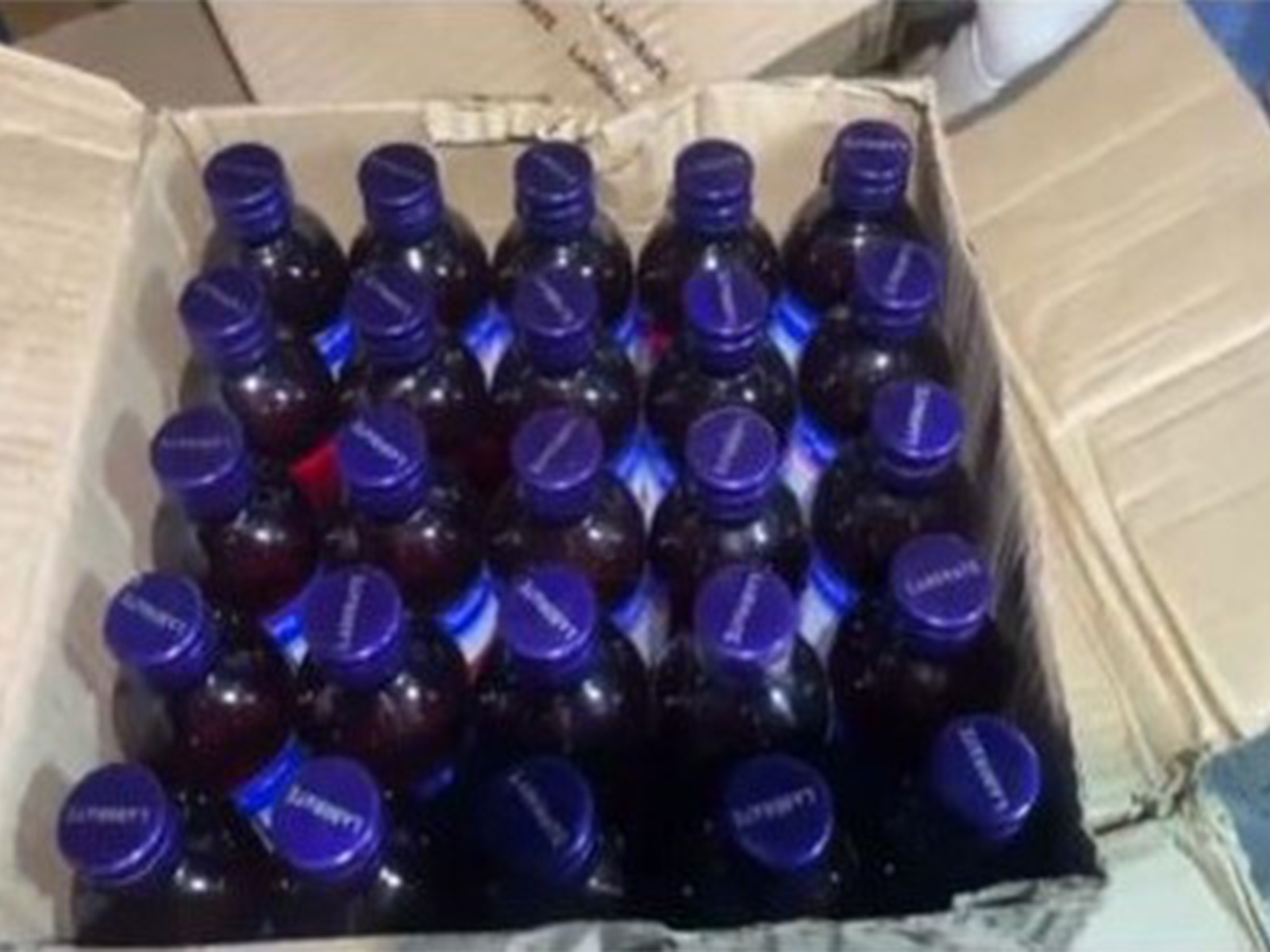 Codeine-containing cough syrup seized in Varanasi (Photo/ANI) Codeine-containing cough syrup seized in Varanasi (Photo/ANI)