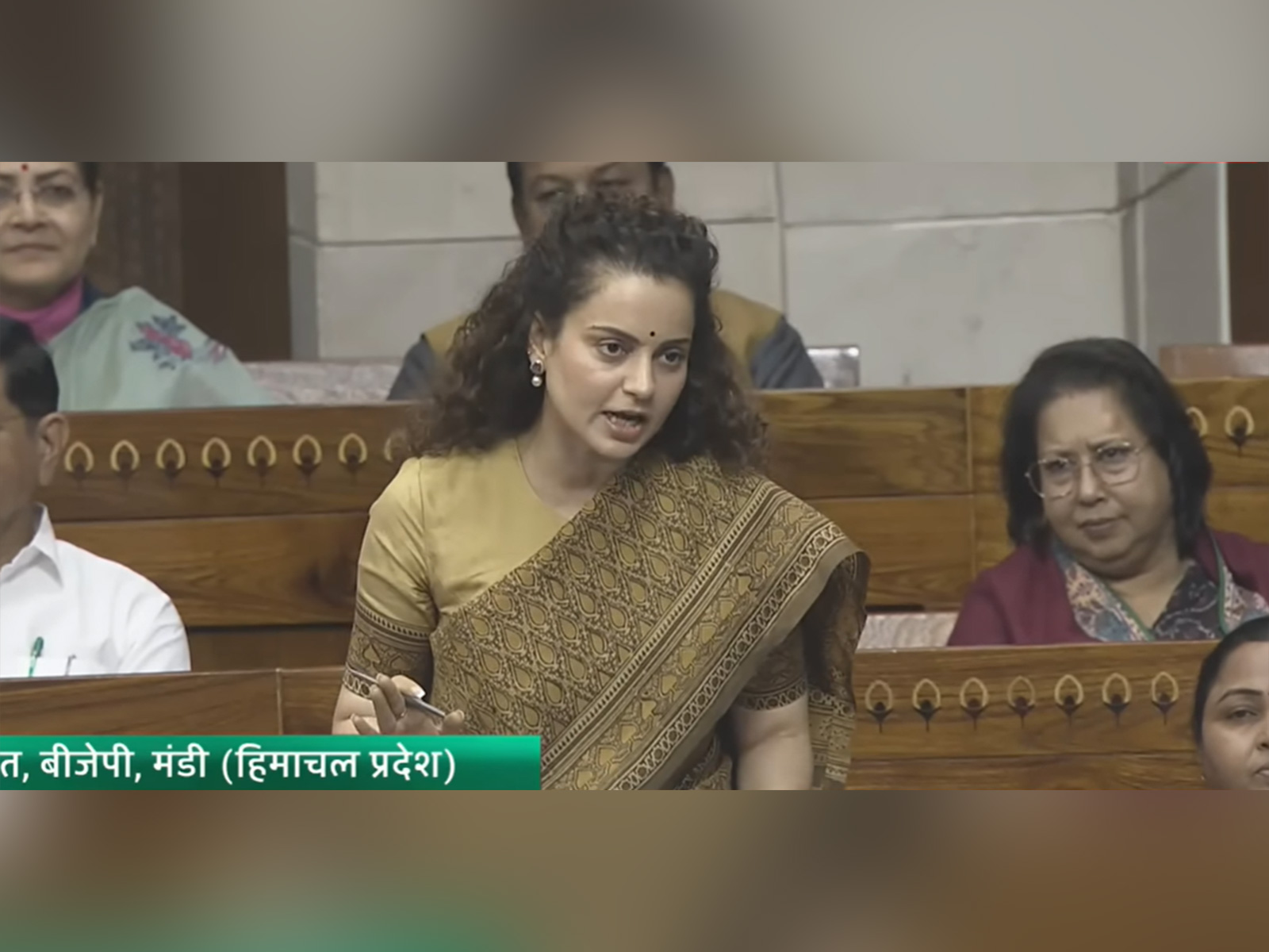 BJP MP Kangana Ranaut (Photo/ screengrab from Sansad TV)
