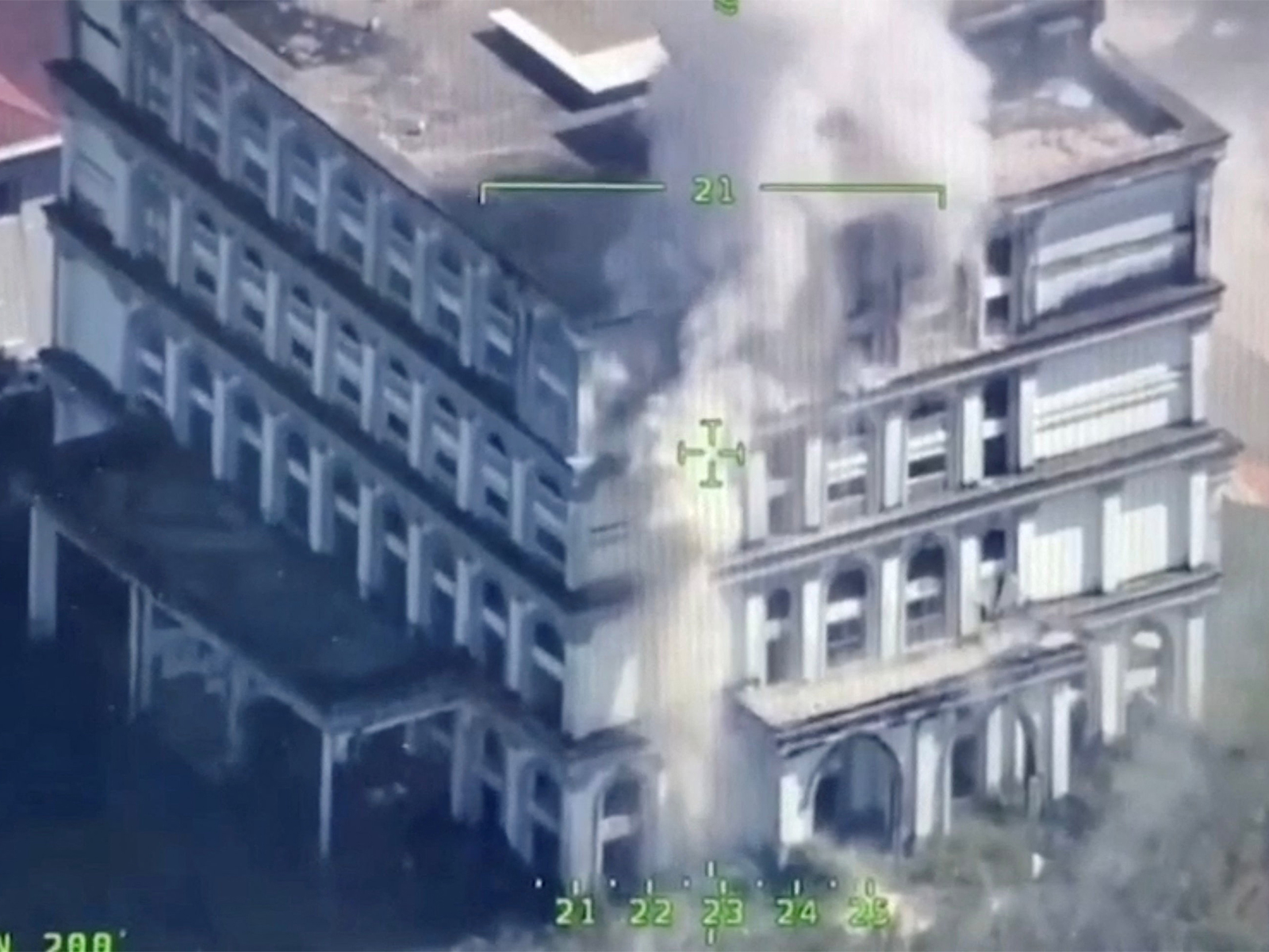 A drone view shows smoke rising from a building following an explosion, near the Trat and Thmar Dar border between Thailand and Cambodia (Photo/Reuters) A drone view shows smoke rising from a building following an explosion, near the Trat and Thmar Dar border between Thailand and Cambodia (Photo/Reuters)