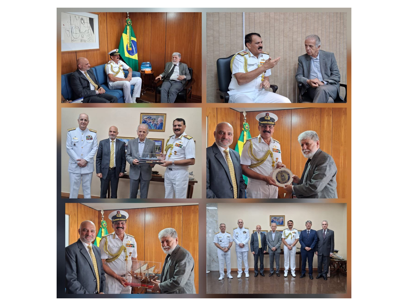 Admiral Dinesh K Tripathi, Chief of Naval Staff holds talks with Brazil officials (Photo: X@indiannavy)
