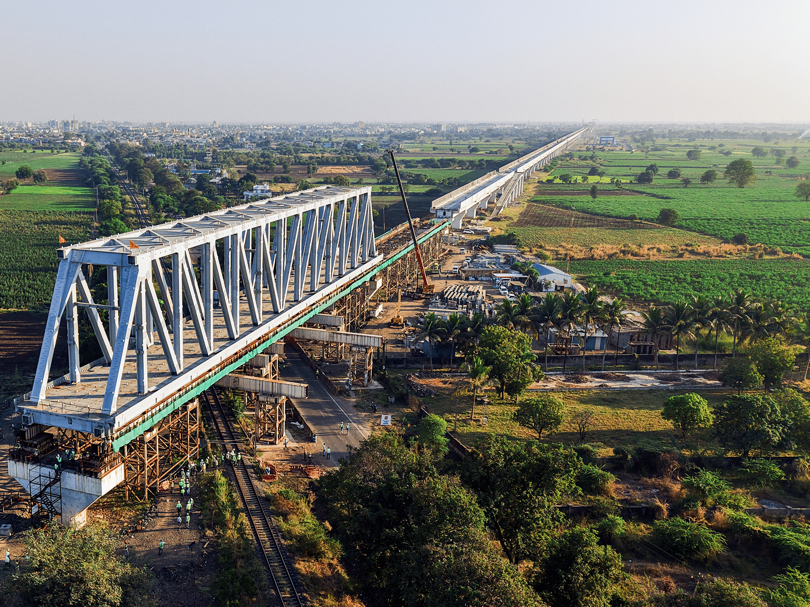 130 m long steel bridge launch (Photo/Gujarat CMO) 130 m long steel bridge launch (Photo/Gujarat CMO)