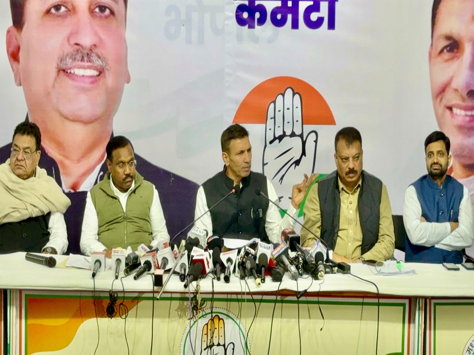Congress leaders at the press conference (Photo/ MP Congress)