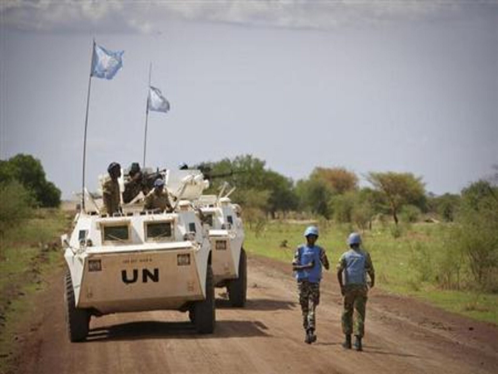 A Namibian military observer serving with the UN peacekeeping mission patrols the Abyei region in central Sudan. (Photo/Reuters) A Namibian military observer serving with the UN peacekeeping mission patrols the Abyei region in central Sudan. (Photo/Reuters)