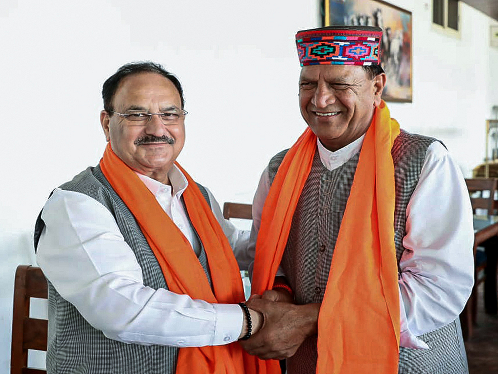 BJP HP chief Rajiv Bindal with JP Nadda. (File Photo/ANI) BJP HP chief Rajiv Bindal with JP Nadda. (File Photo/ANI)