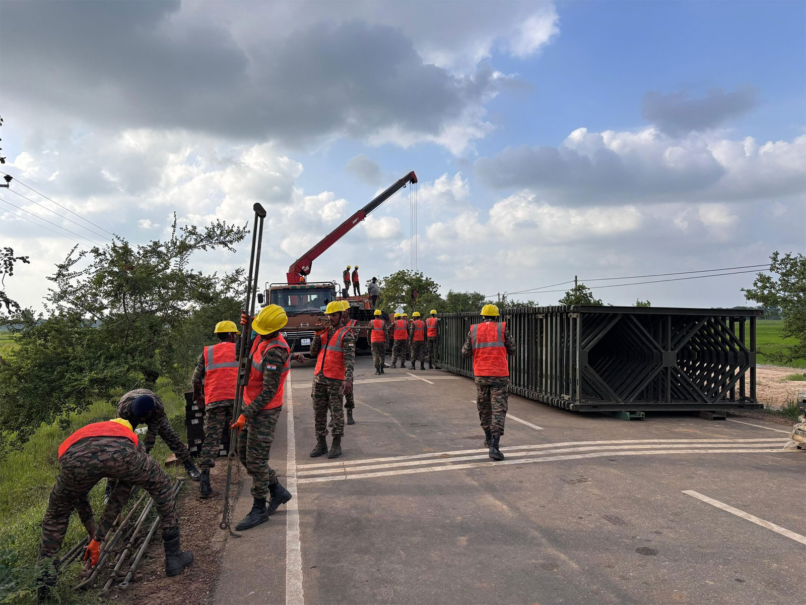 Army begins preparatory works at Chilaw and Kilinochchi bridge sites for Bailey bridges (Photo/Indian Army) Army begins preparatory works at Chilaw and Kilinochchi bridge sites for Bailey bridges (Photo/Indian Army)