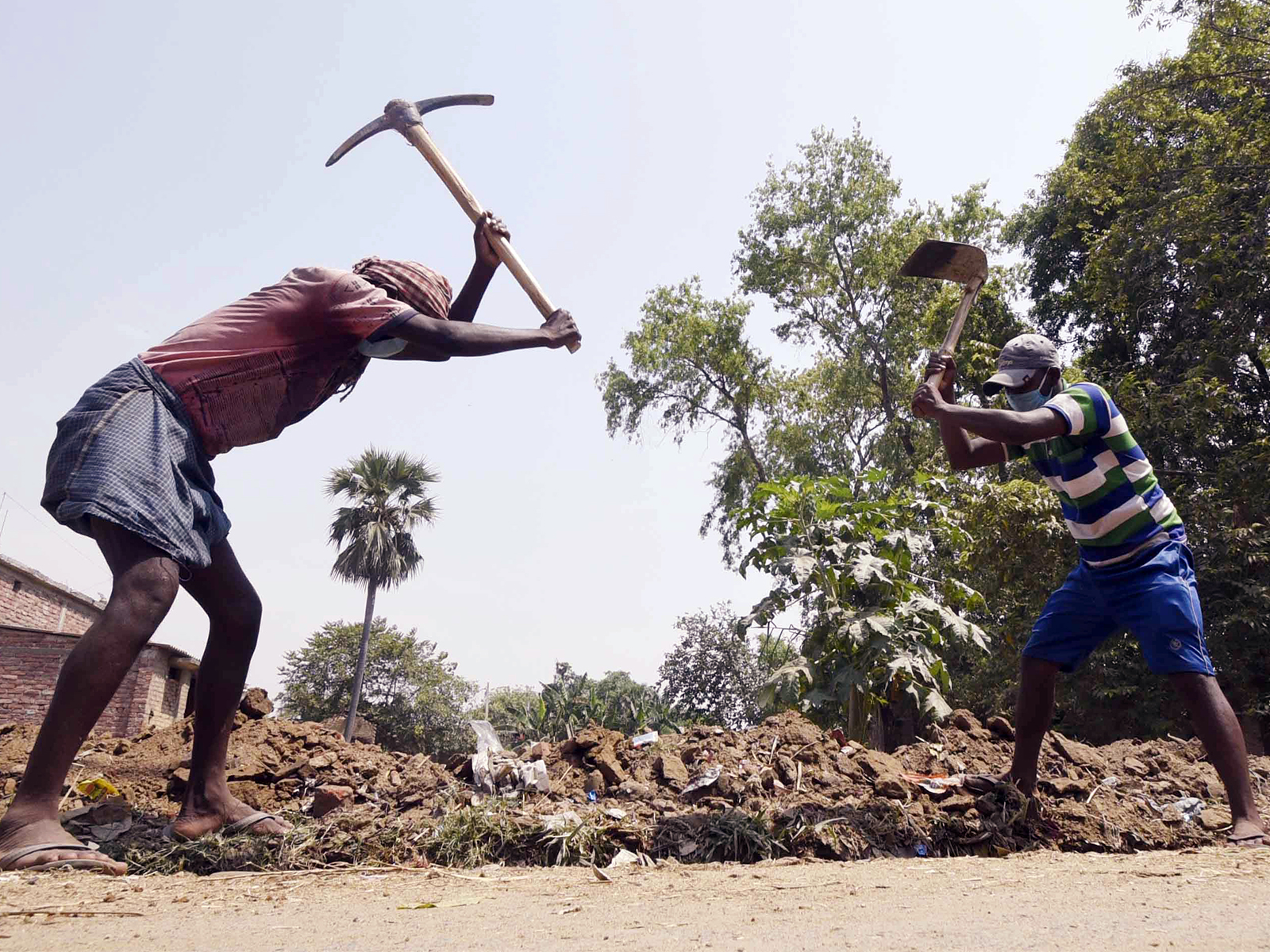 Workers at a MNREGA site (File Photo/ANI)