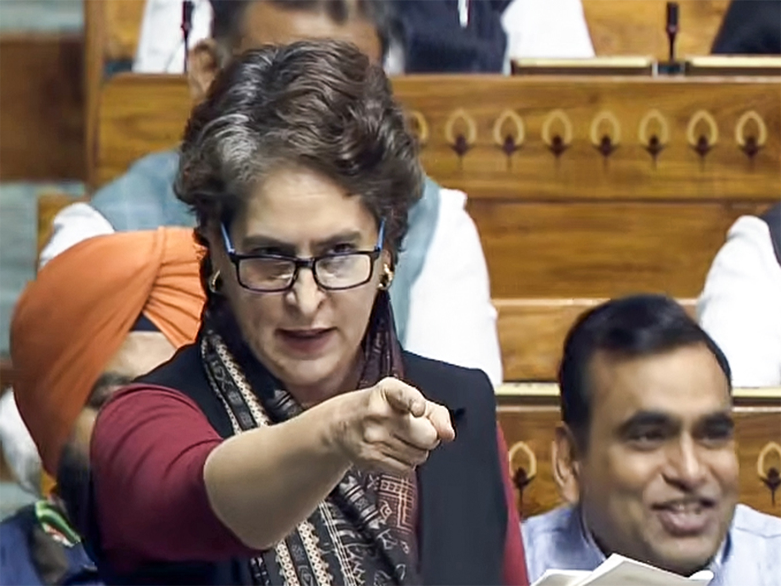 Congress MP Priyanka Gandhi speaks in Lok Sabha during ongoing winter session of Parliament. (Photo/ANI) Congress MP Priyanka Gandhi speaks in Lok Sabha during ongoing winter session of Parliament. (Photo/ANI)