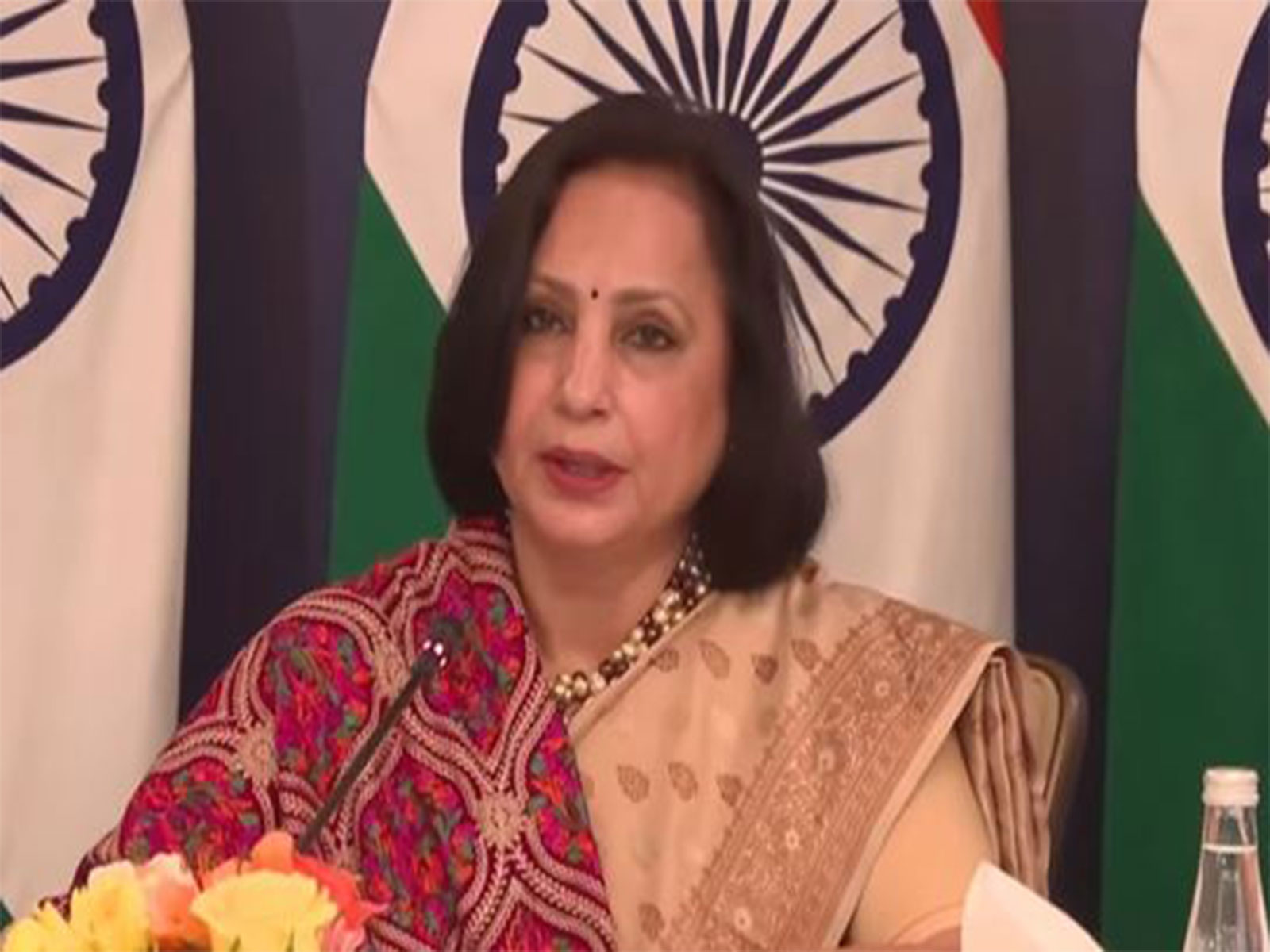 MEA Secretary (South) Dr Neena Malhotra (Photo/ YouTube @MEAIndia) MEA Secretary (South) Dr Neena Malhotra (Photo/ YouTube @MEAIndia)