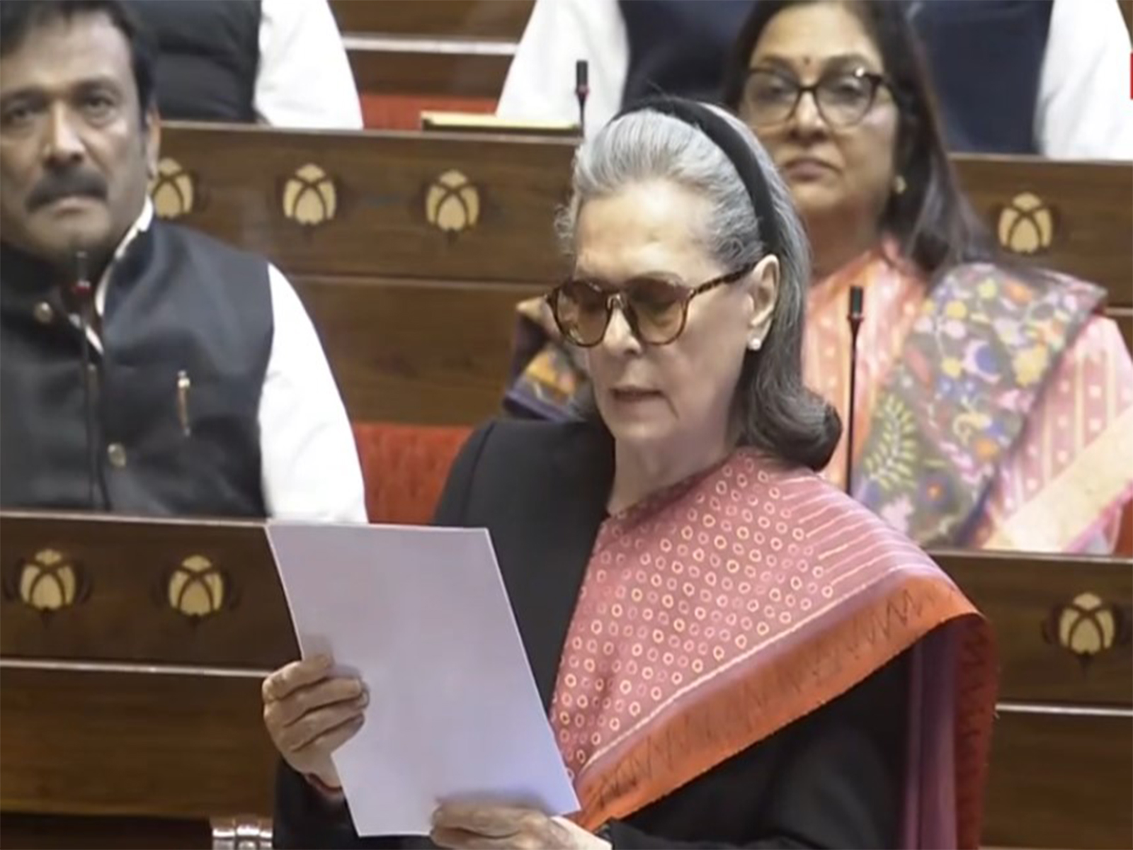 Sonia Gandhi speaks on distresss of women workers like Anganwadi and Asha workers in Lok Sabha. (Photo/ANI)