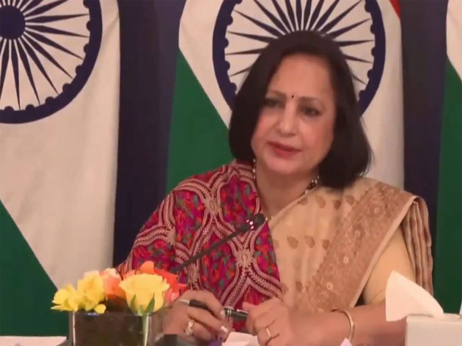 MEA Secretary (South) Dr Neena Malhotra (Photo/ YouTube @MEAIndia) MEA Secretary (South) Dr Neena Malhotra (Photo/ YouTube @MEAIndia)