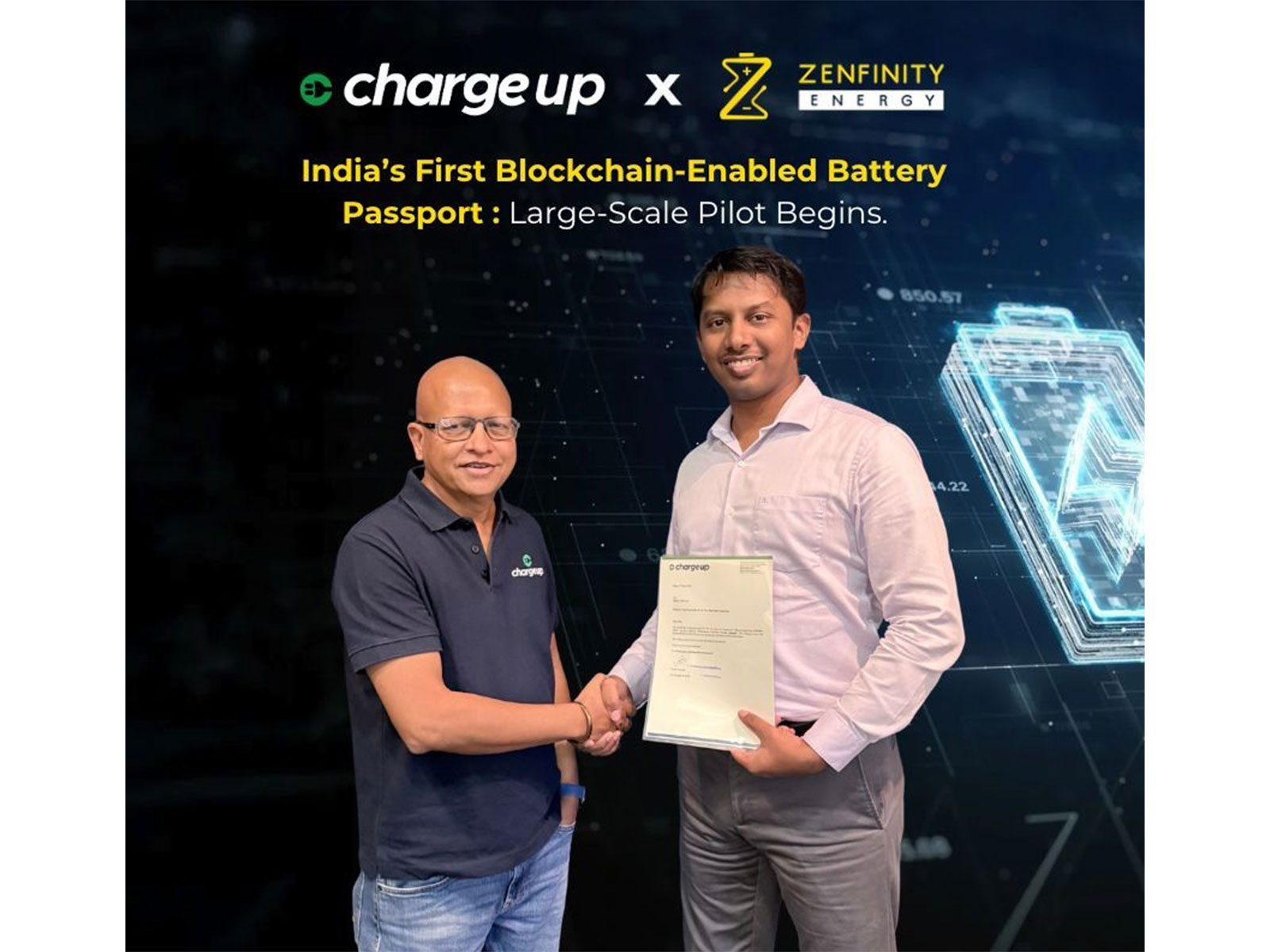 Chargeup and Zenfinity Energy sign an MoU to scale India’s first blockchain-based Battery Passport with a 3,000-battery national pilot for traceability