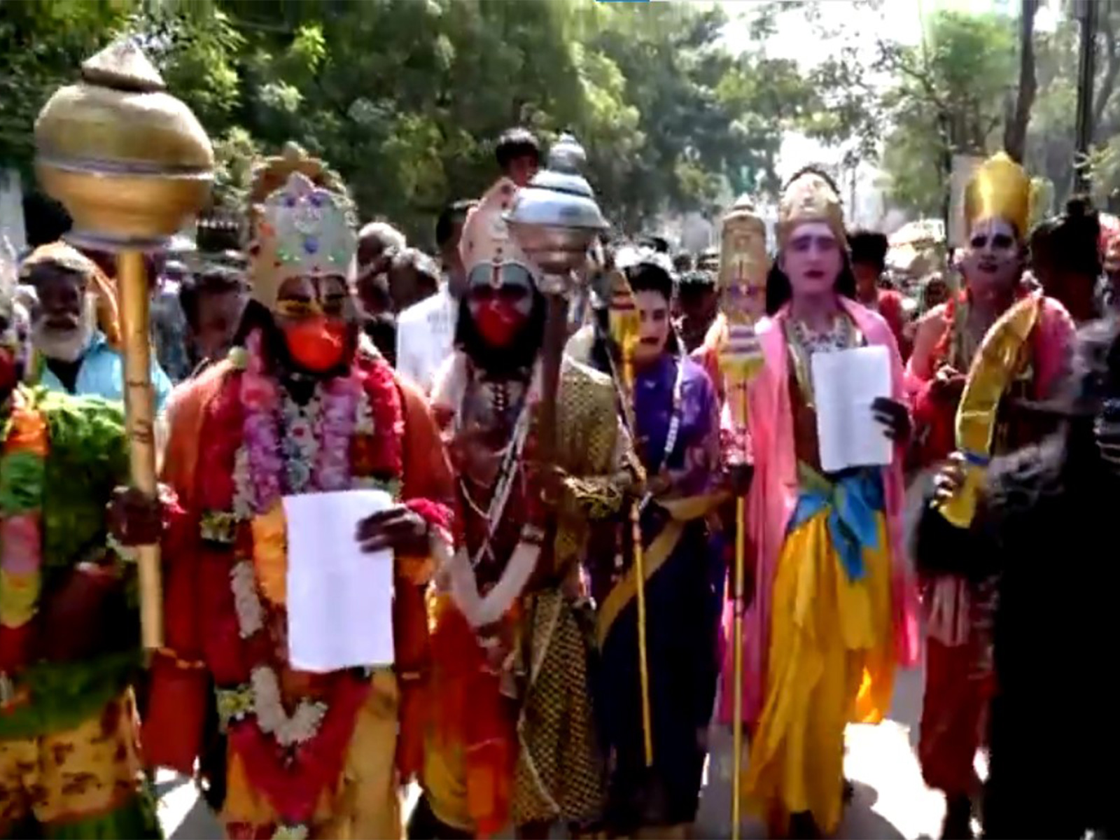 Narikuravar Community protests to light lamp at Thirupparankundram Hill in Tamil Nadu. (Photo/ANI)